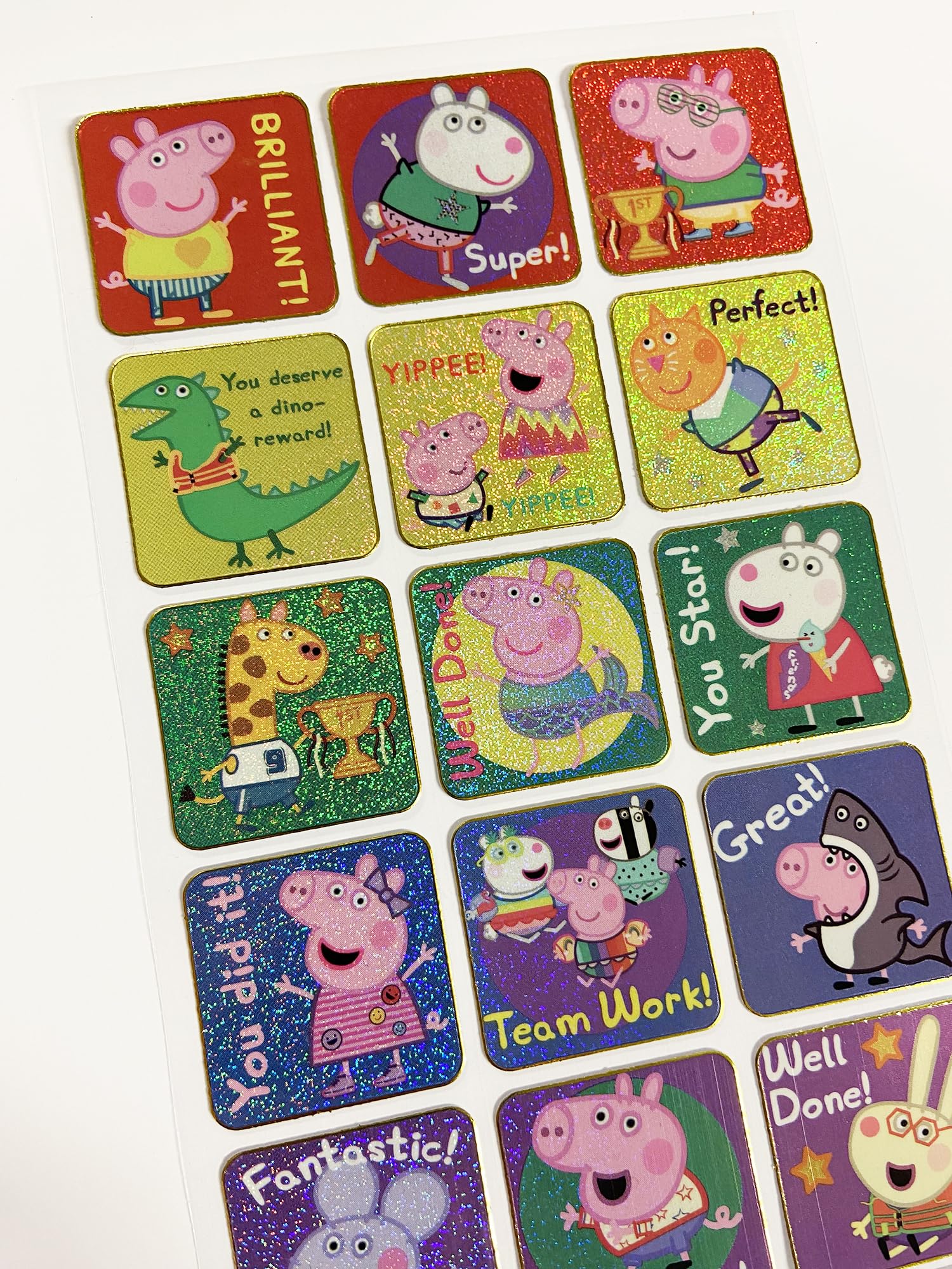 Paper Projects Peppa Pig Rainbow Sparkly Reusable Reward Stickers