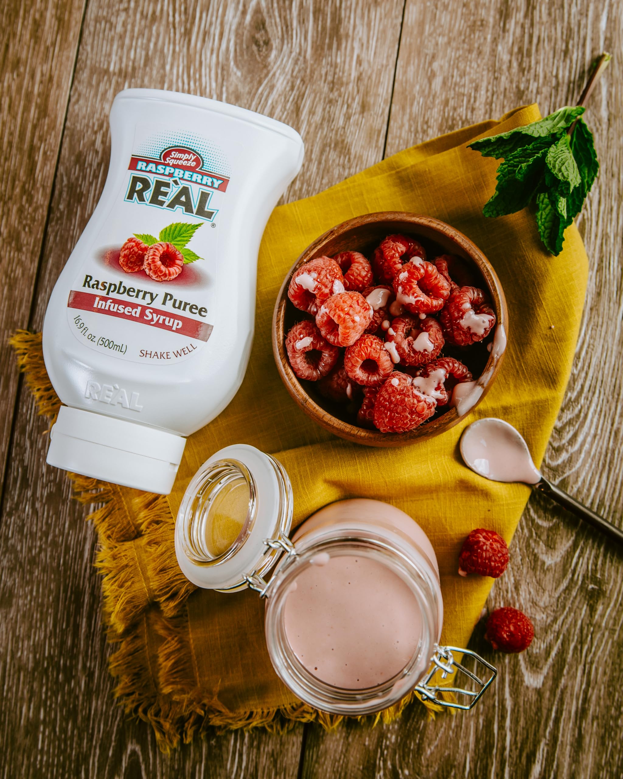 Reàl Infused Exotics Raspberry Puree Infused Fruit Syrup - 40% Real Raspberries | 500ml Squeezy Bottle 8