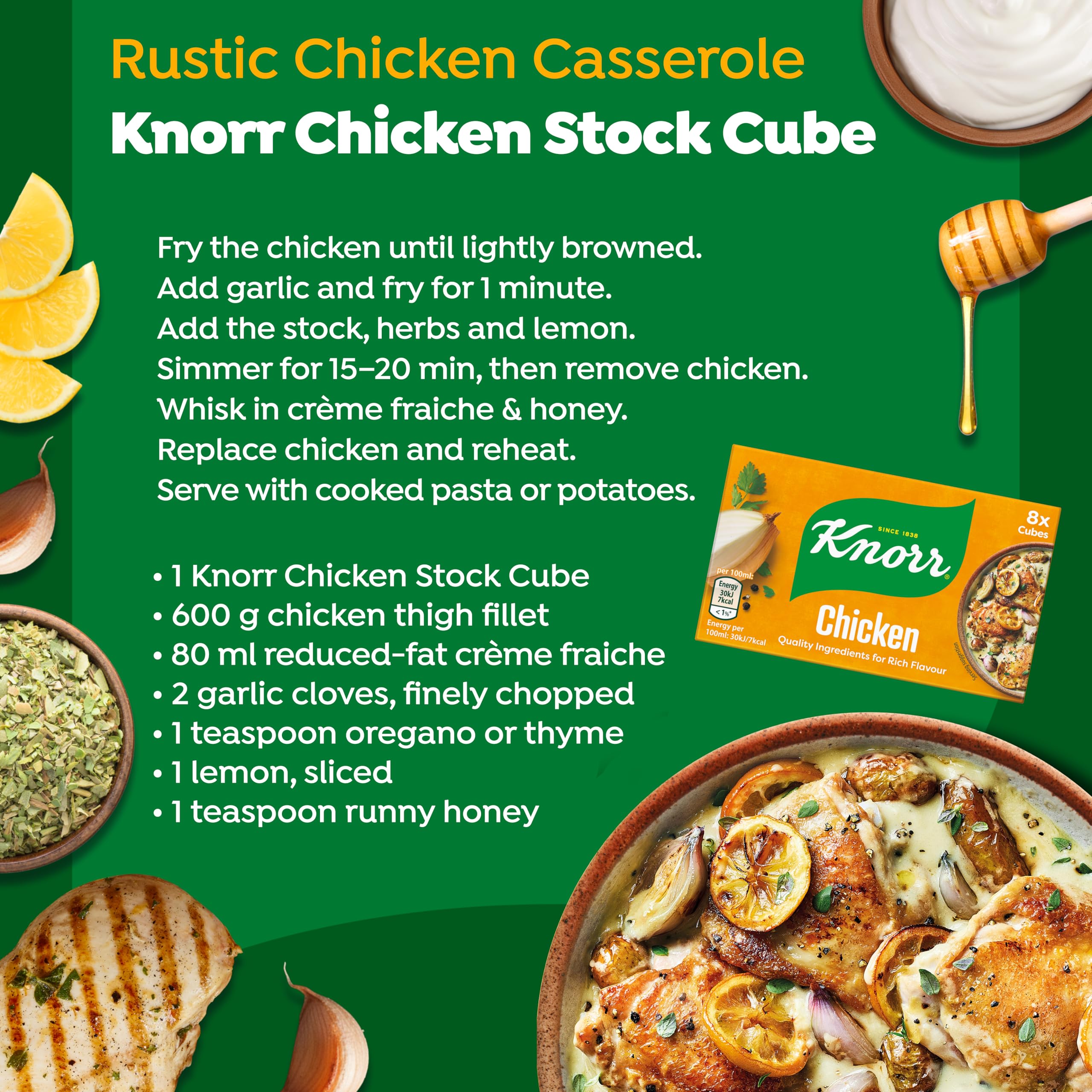 Knorr Chicken Stock Cubes - 20 x 10g Pack | Gluten-Free, No Artificial Colours or Preservatives 4