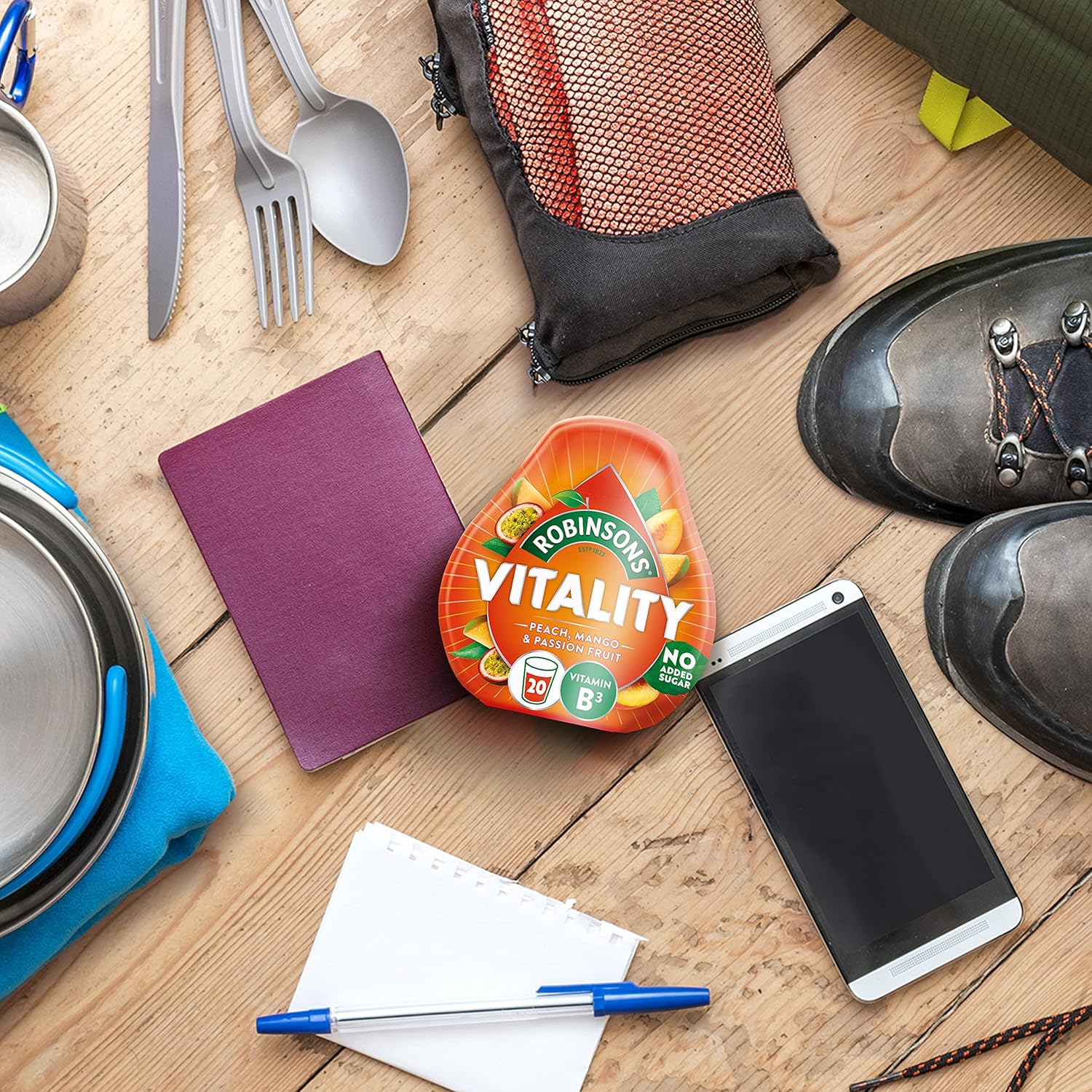 Robinsons Vitality Peach, Mango & Passion Fruit with Vitamin B3 Real Fruit Juice Concentrate 6