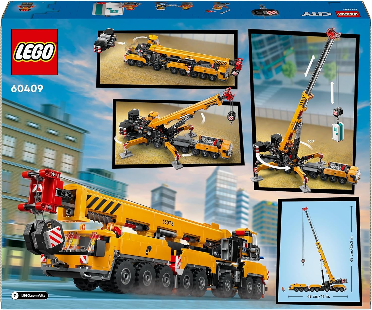 LEGO City Yellow Mobile Construction Crane Toy - Building Set for 9+ 7