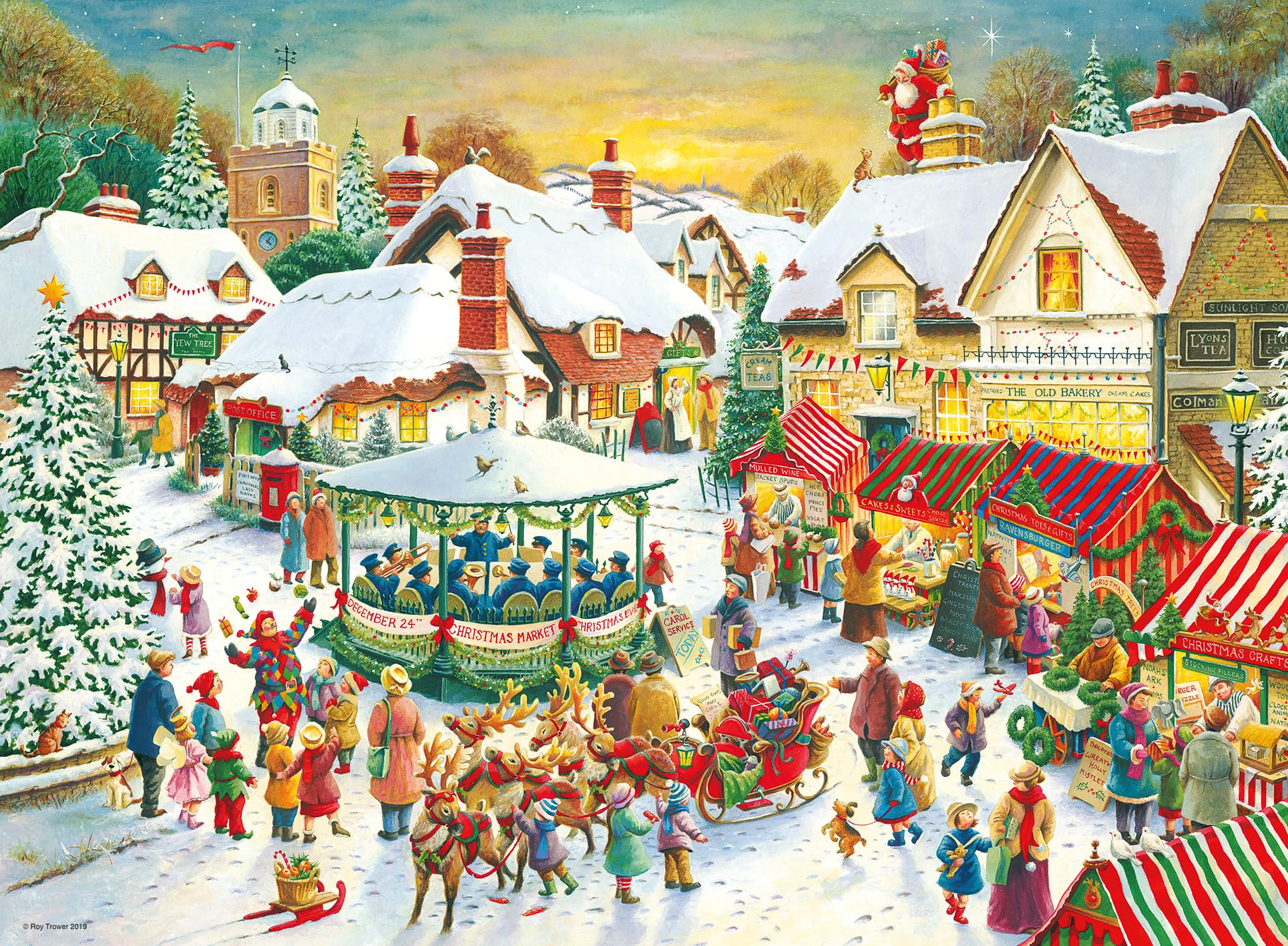 Ravensburger Christmas Collection No. 1: Christmas Market & Santa's Christmas Supper 1000-Piece Puzzle for Adults and Kids 10+ 5