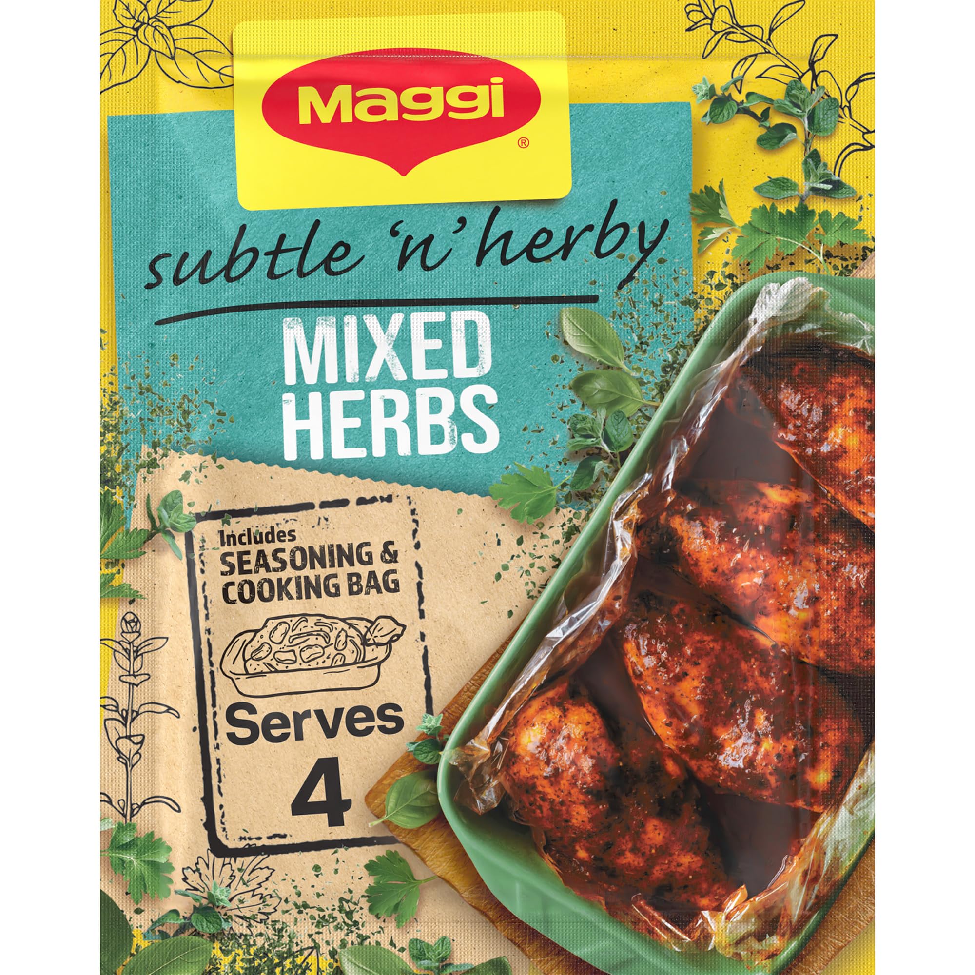 MAGGI So Juicy Mixed Herbs Chicken Seasoning with Cooking Bag, 30g 6