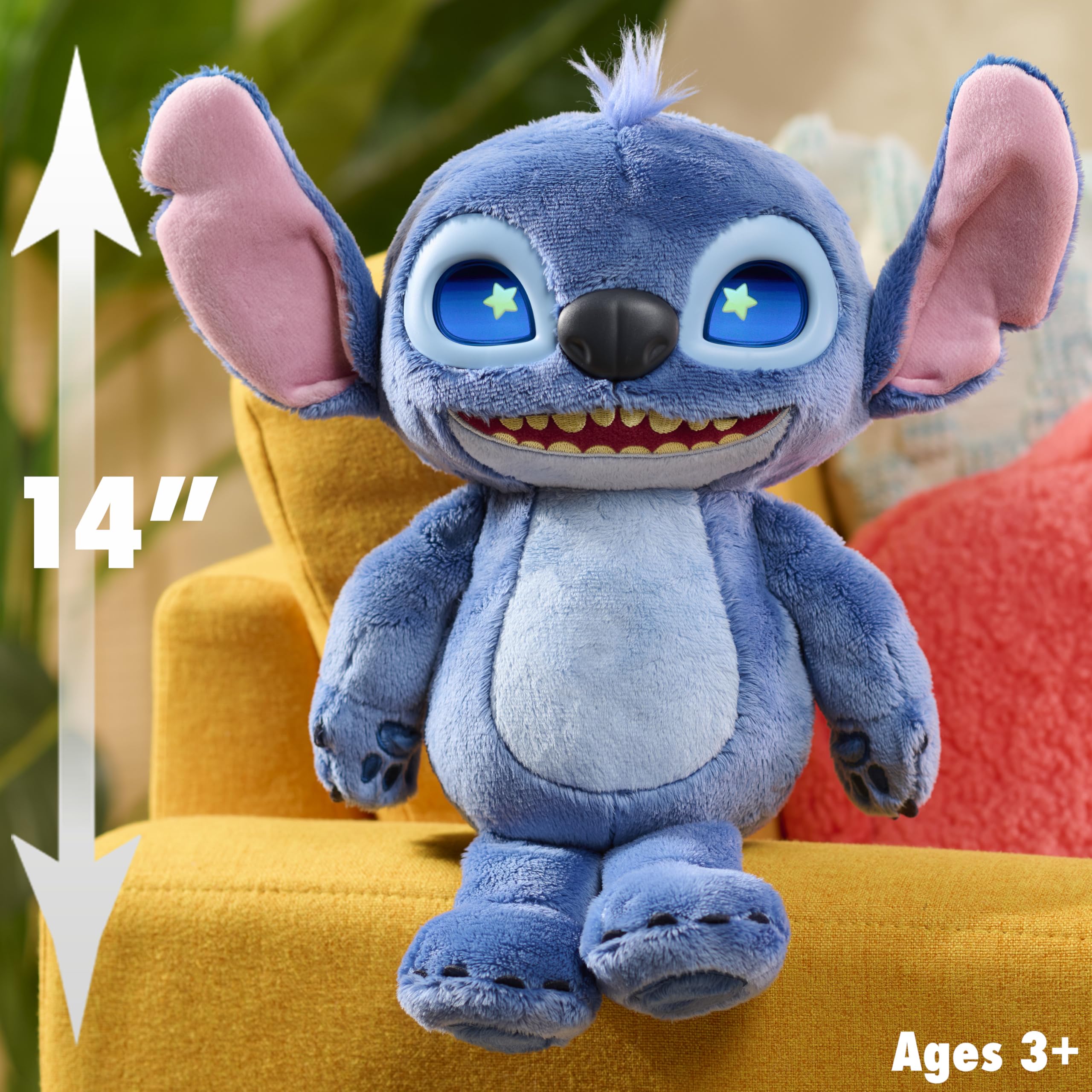 Just Play Many Moods of Stitch Plush Toy - Interactive Light-Up Eyes & Sounds, Ages 3+ 6