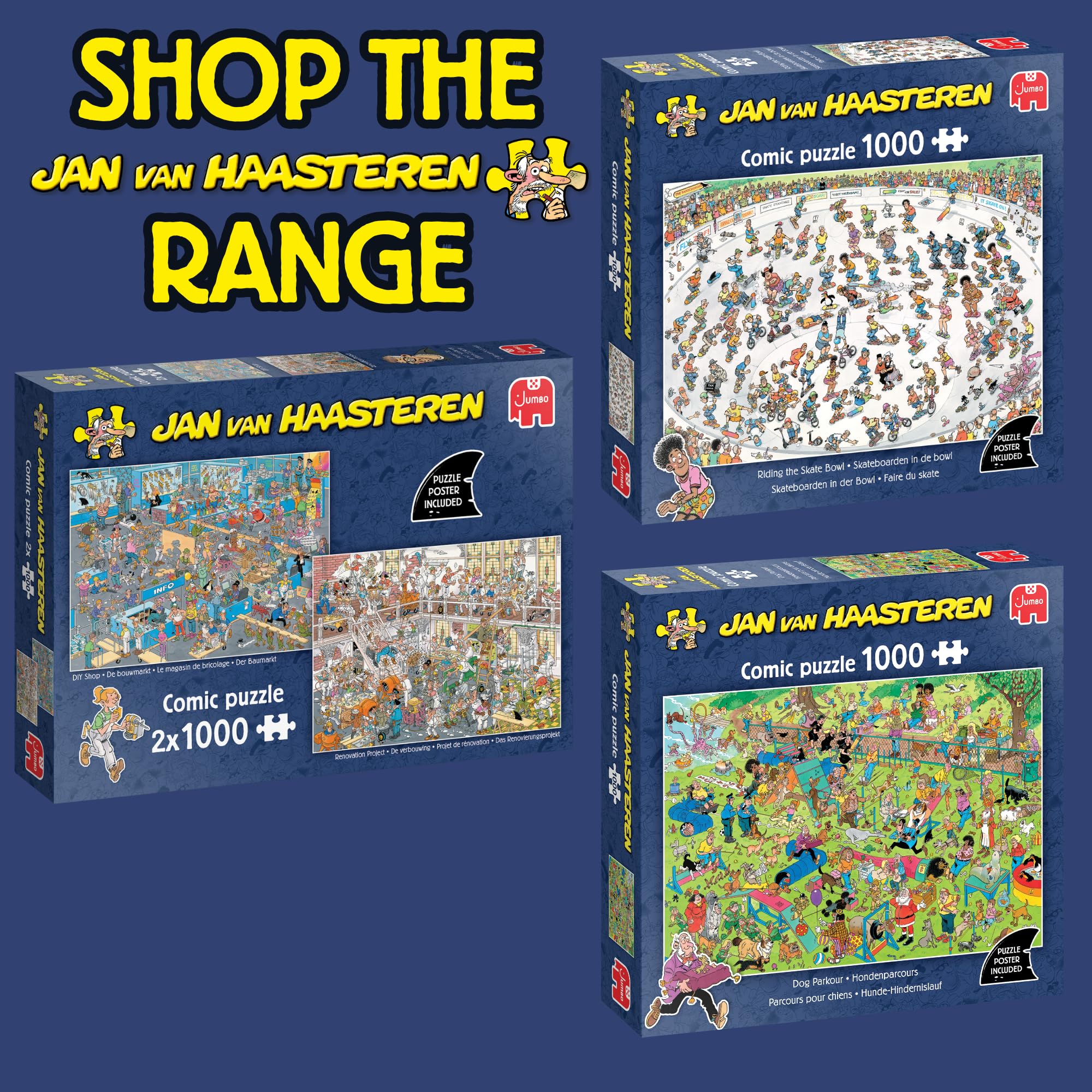 Jan van Haasteren Dog Parkour - 1000 Piece Adult Jigsaw Puzzle