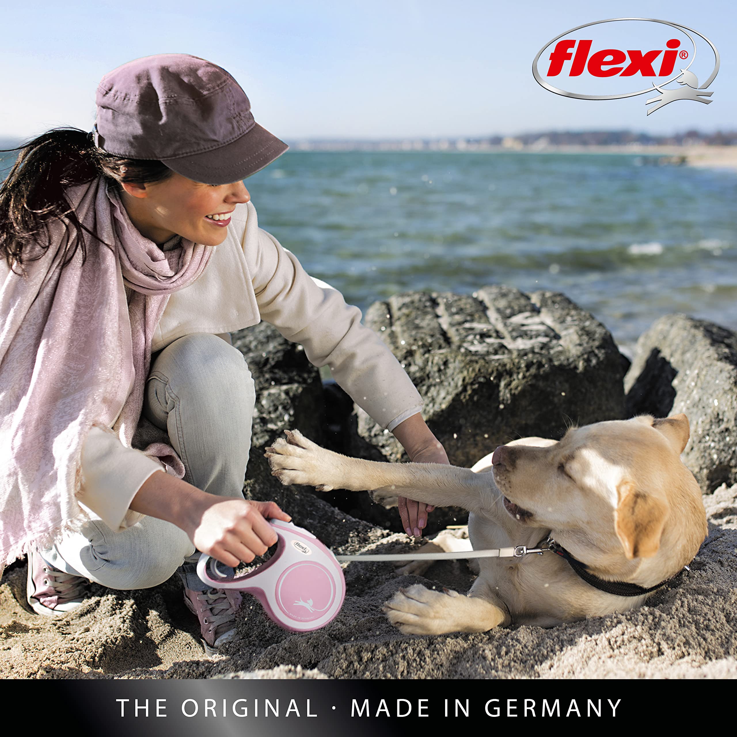 flexi New Comfort S Tape Retractable Lead | 5m Tape Leash | Max 15kg | Rose & Grey 6