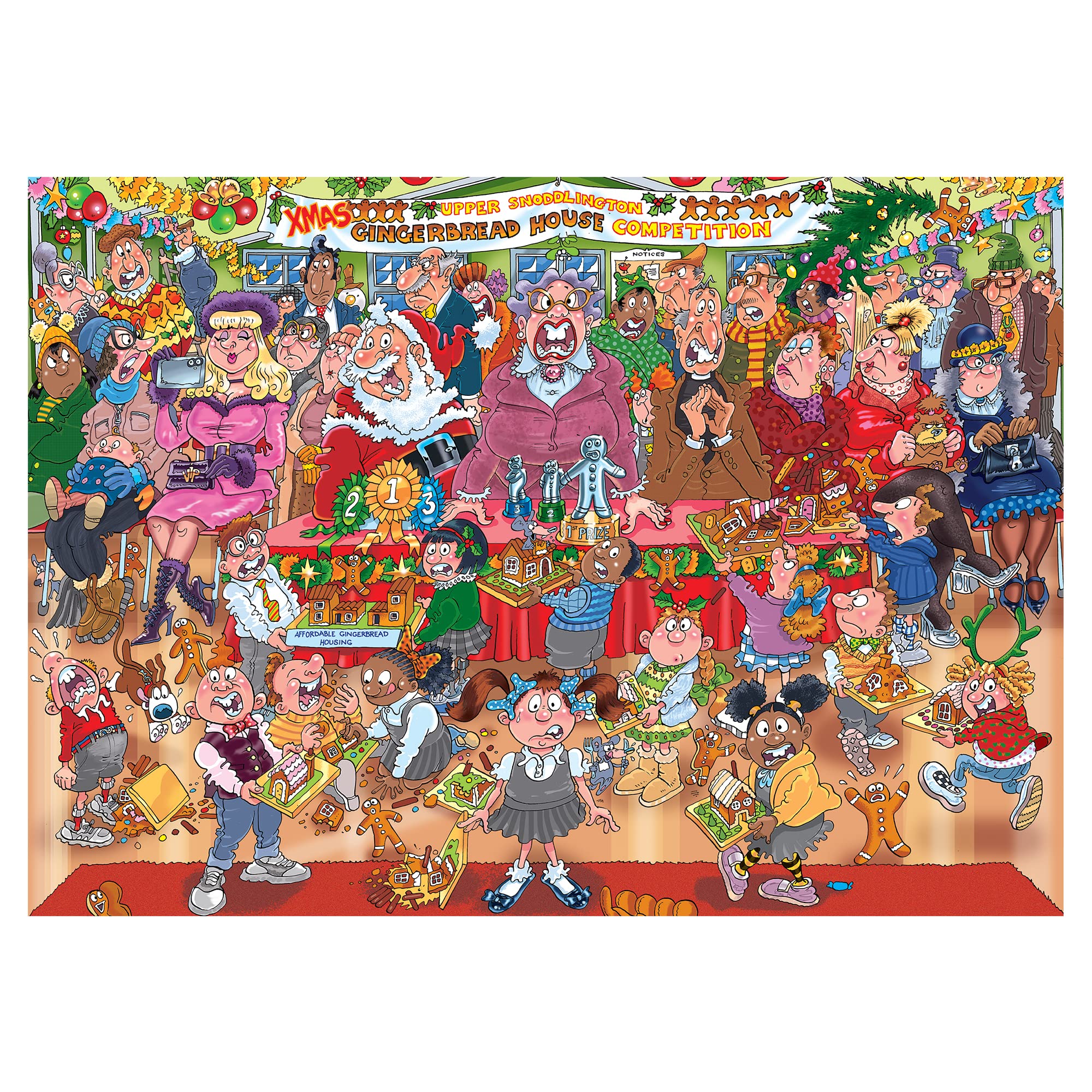 Wasgij Christmas 18: Gingerbread Showstopper - 2 x 1000 Piece Puzzle Set - Jumbo 6