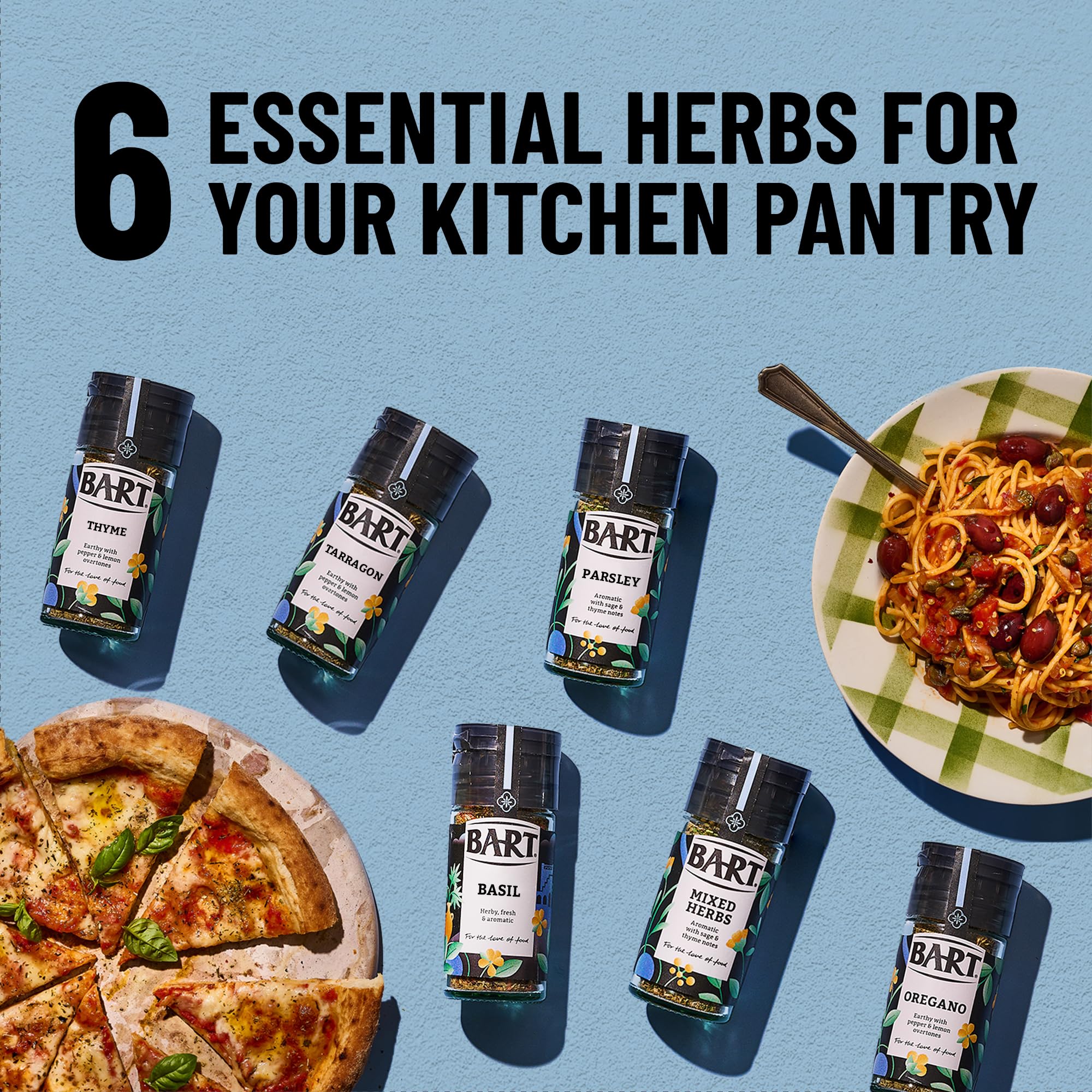 BART Essential Herbs Bundle – Thymian, Oregano, Basilikum, Petersilie, gemischte Kräuter und Estragon 4