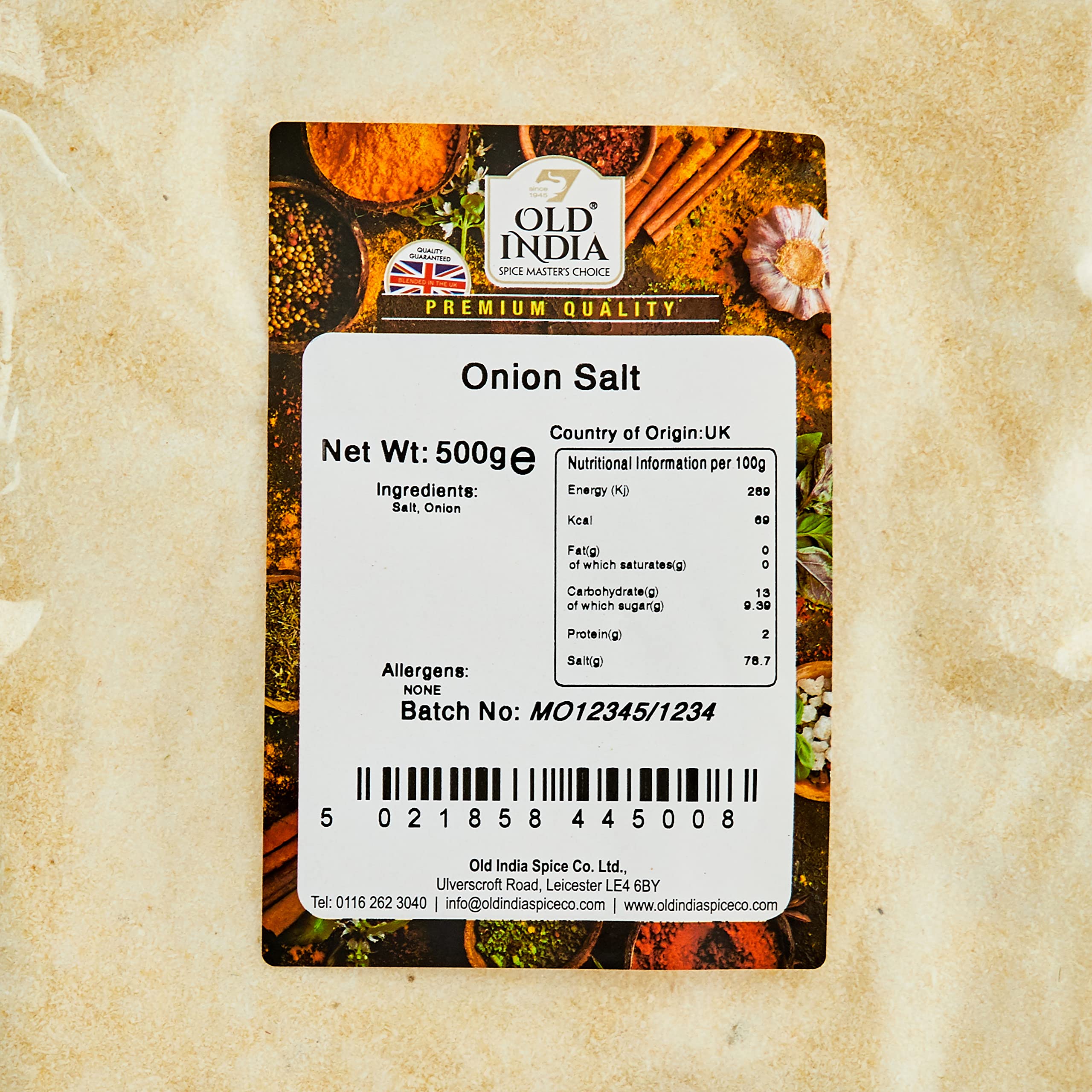 Old India Onion Salt - 100% Natural Flavoured Salt | 500g Pack