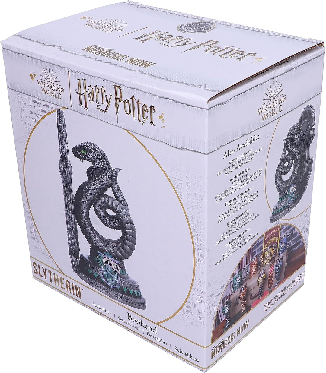 Nemesis Now Officially Licensed Harry Potter Slytherin Bookend 20cm, Resin, Silv