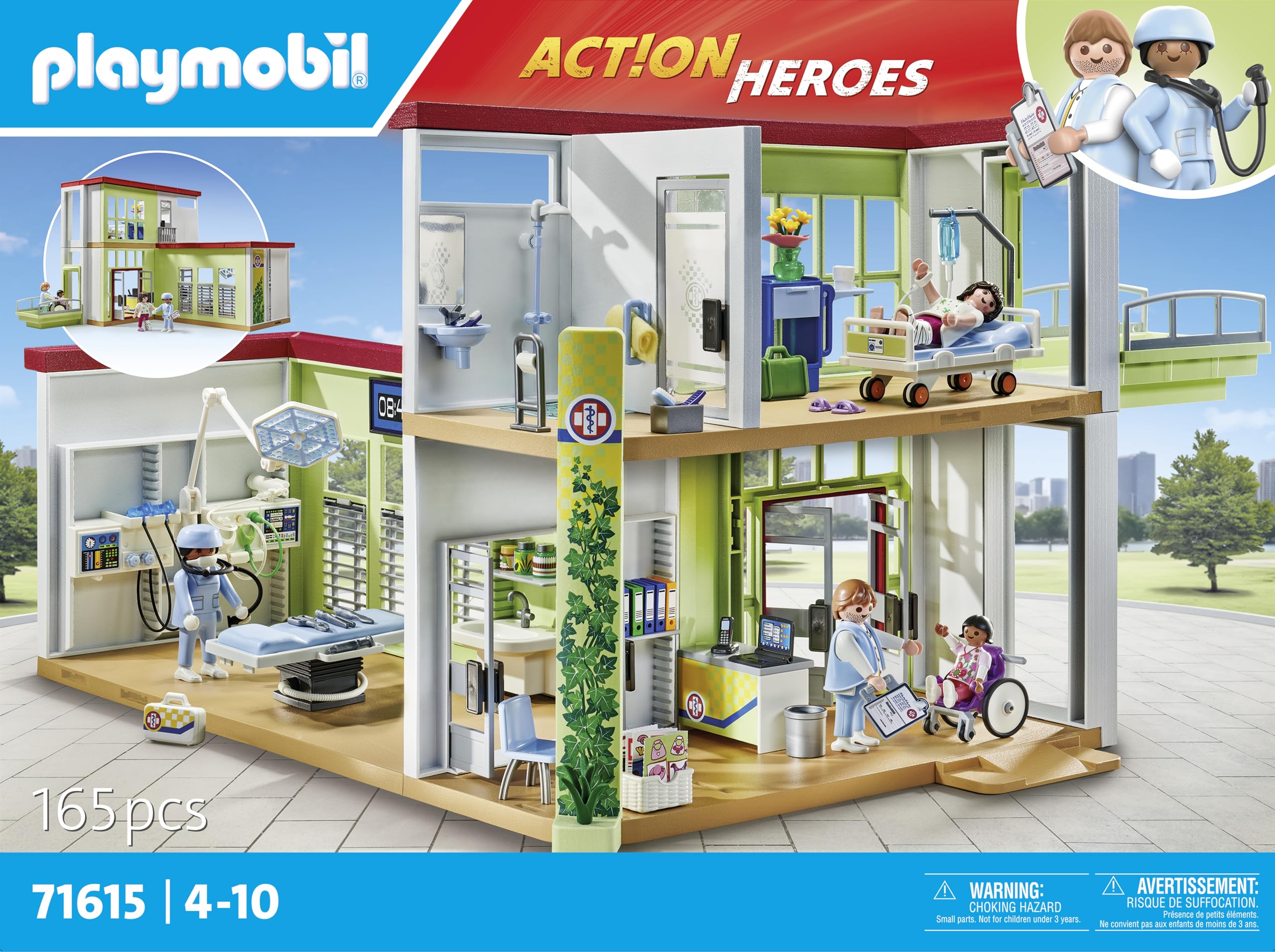 Playmobil 71615 Modern Hospital Playset - Action Heroes with 4 Figures & Medical Equipment - Ages 4+ 6