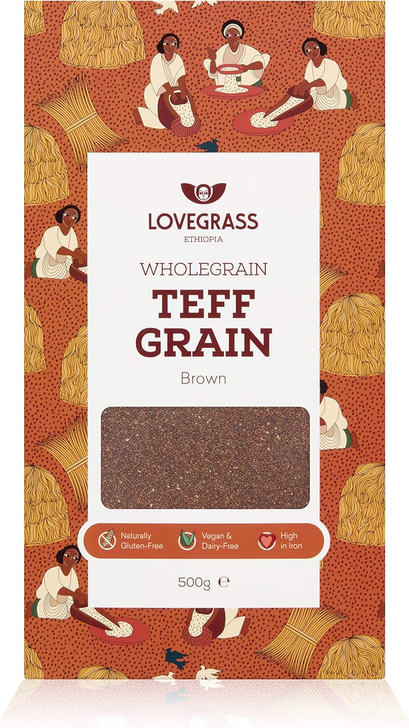Lovegrass Habesha Brown Teff Grain - 500g - Gluten Free - Vegan & Dairy Free