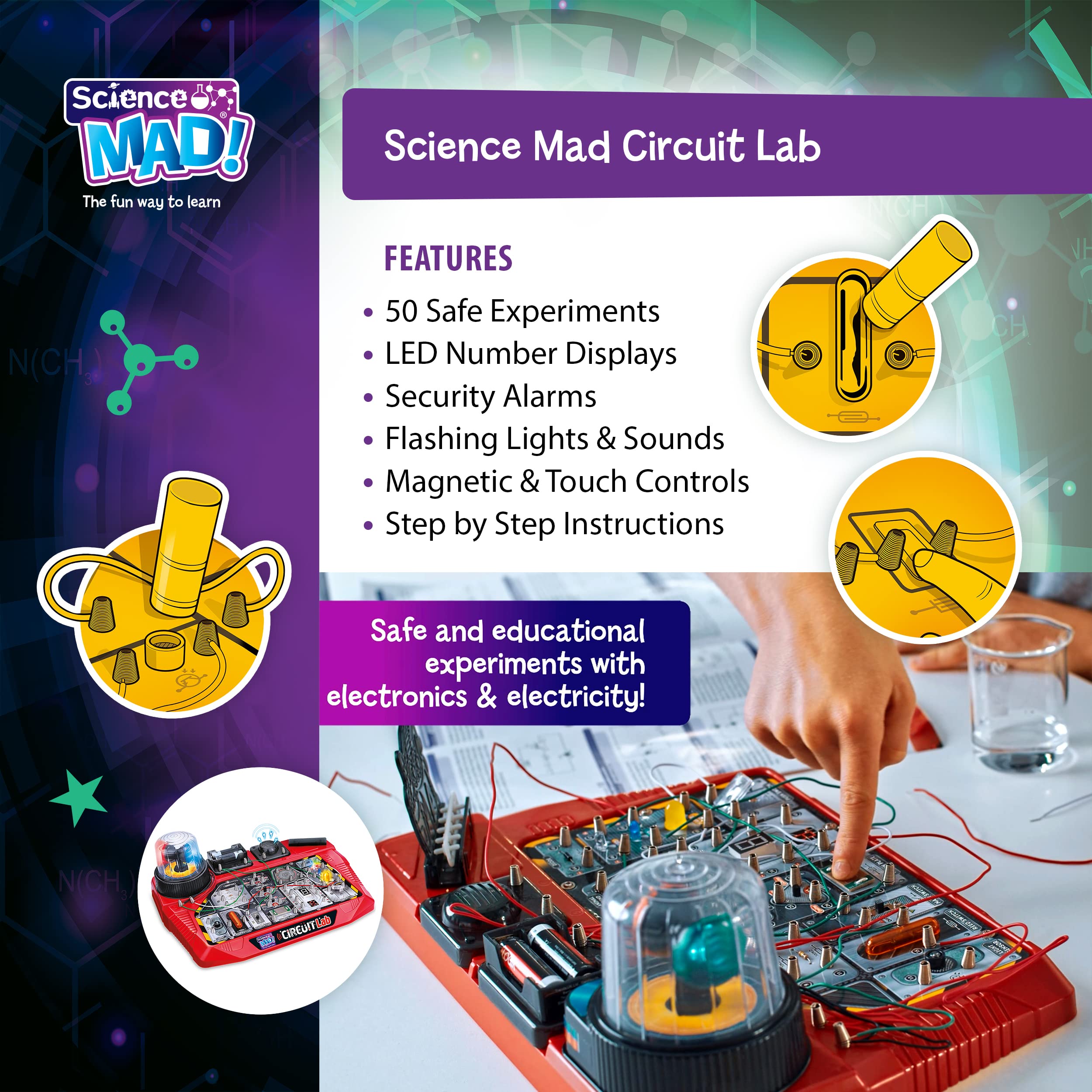 Science Mad Circuit Lab for Kids - 50 Experiments STEM Electronics Kit for Ages 8+ 8