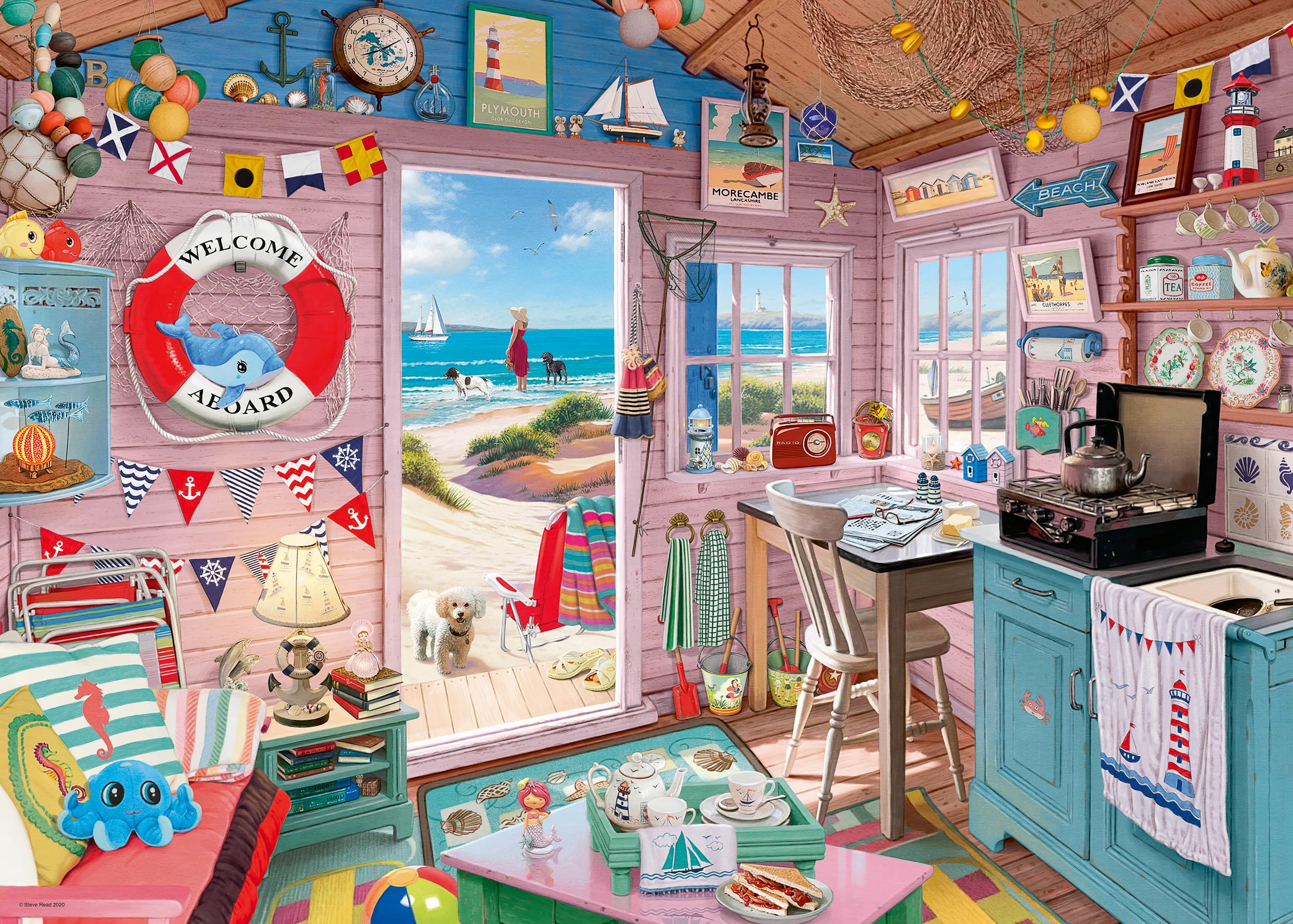 Ravensburger My Haven No 7 The Beach Hut 1000 Piece Jigsaw Puzzle for Adults