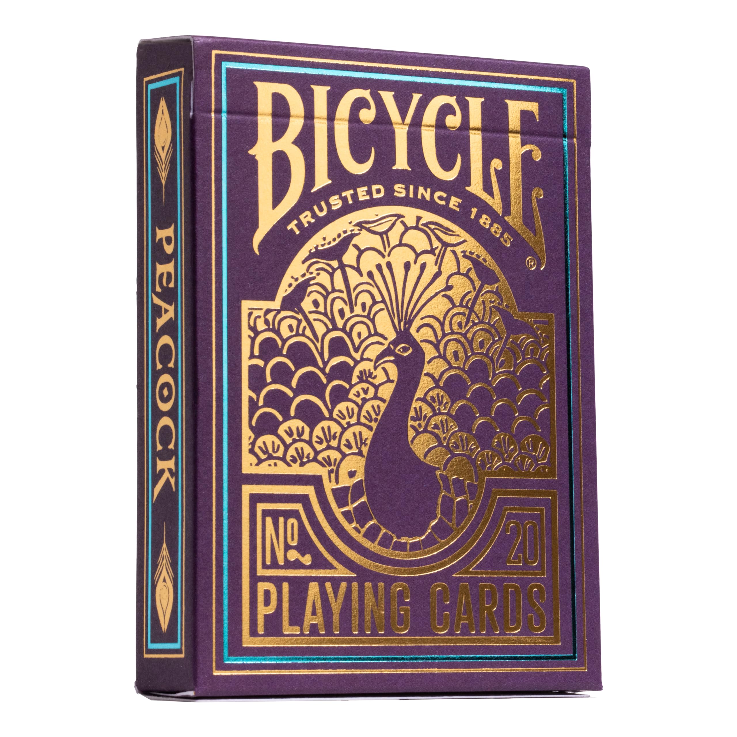 Bicycle Peacock Purple Playing Cards - Air Cushion Finish | Cold-Foil Accents | 1 Deck