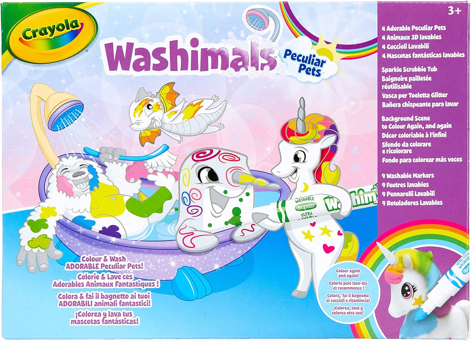Crayola Washimals Peculiar Pets Tub Set - Reusable Coloring Playset for Kids 3-8 Years 5