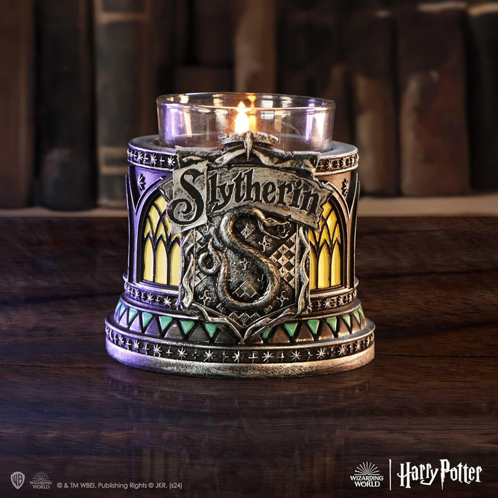 Nemesis Now Harry Potter Slytherin Tea Light Holder 7.5cm, Resin, Silver, Offici