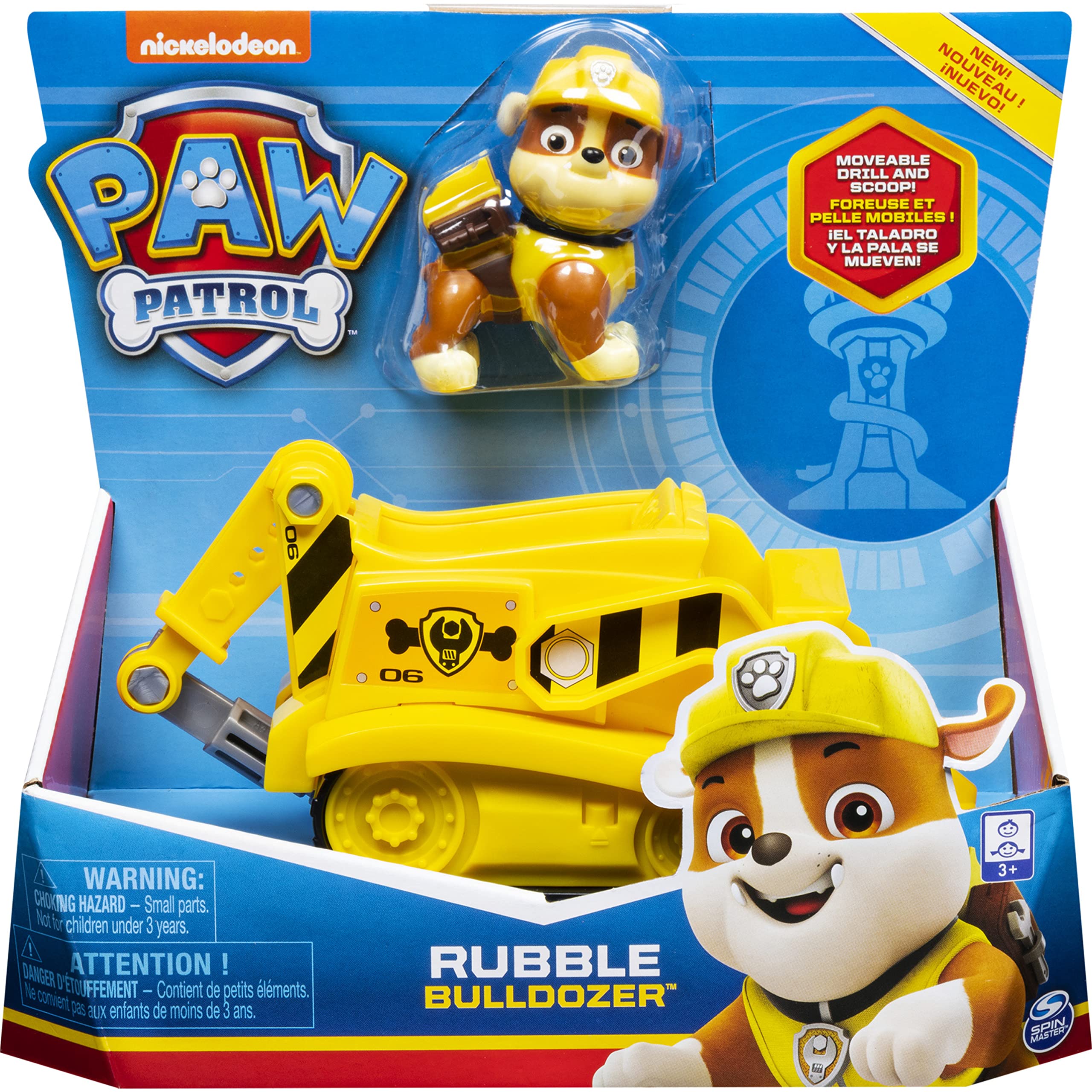 Paw Patrol Rubble’s Bulldozer with Collectible Figure - Vehicle Toy for Kids 3+ 6