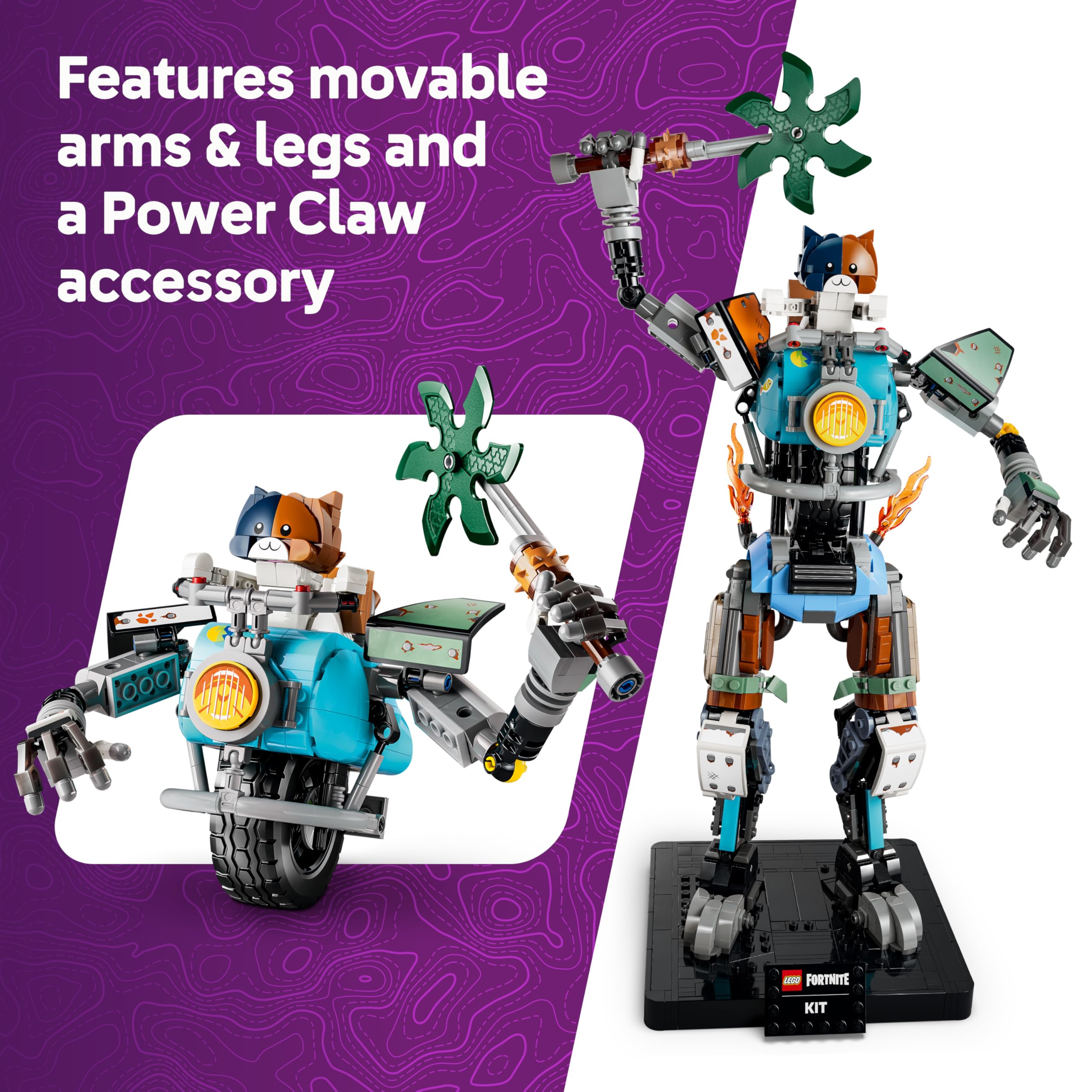 LEGO Fortnite KIT Mech Building Set - Interactive Figure with Power Claw Pickaxe & Spinning Wheel | 1230 Pieces | Ages 12+ 4