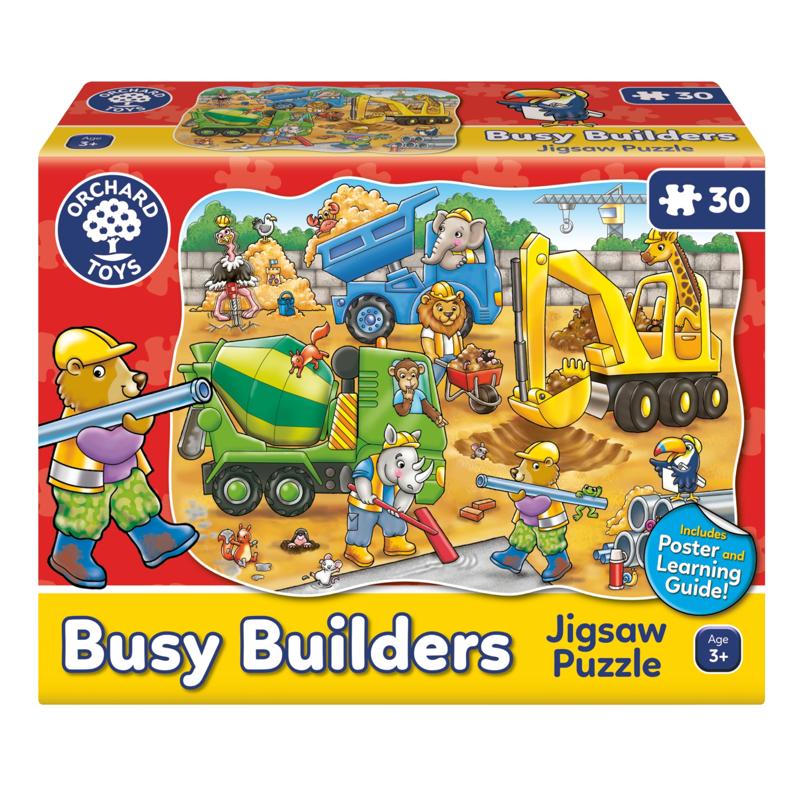 Orchard Toys Busy Builders Jigsaw Puzzle - 30 Pieces, Shaped, Educational for Ages 3+ 1