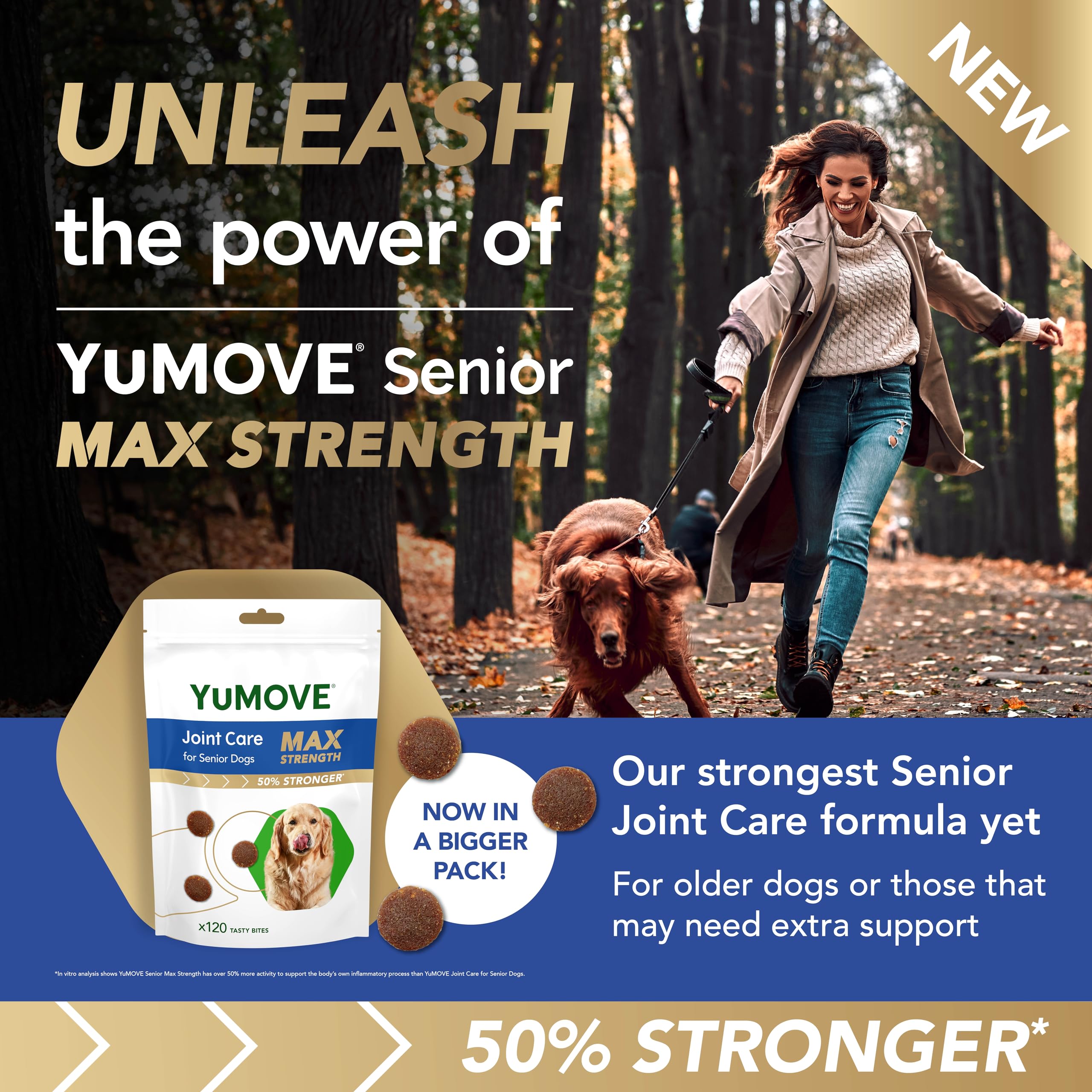 YuMOVE Max Strength Joint Supplement for Senior Dogs - 120 Chews | 50% Stronger Formula 3