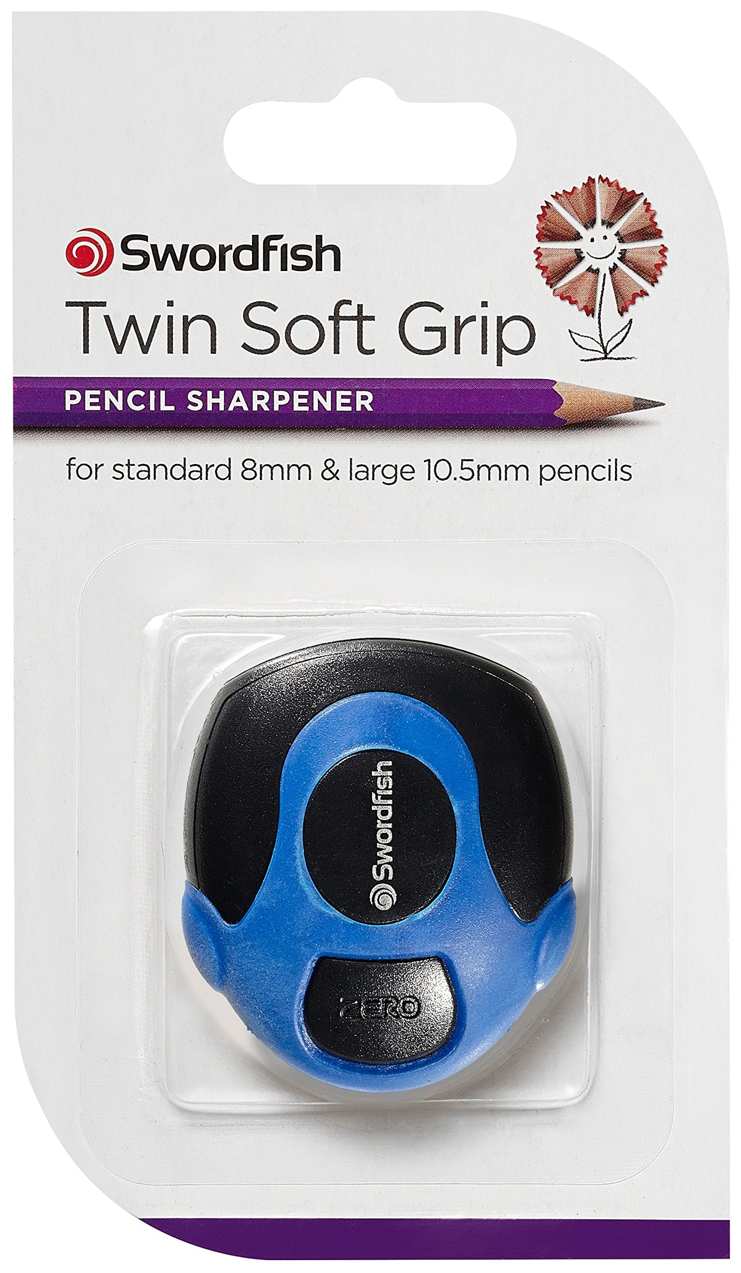 Swordfish Twin Soft Grip Double-Hole Pencil Sharpener for 8mm & 10.5mm Pencils | Pack of 1 3