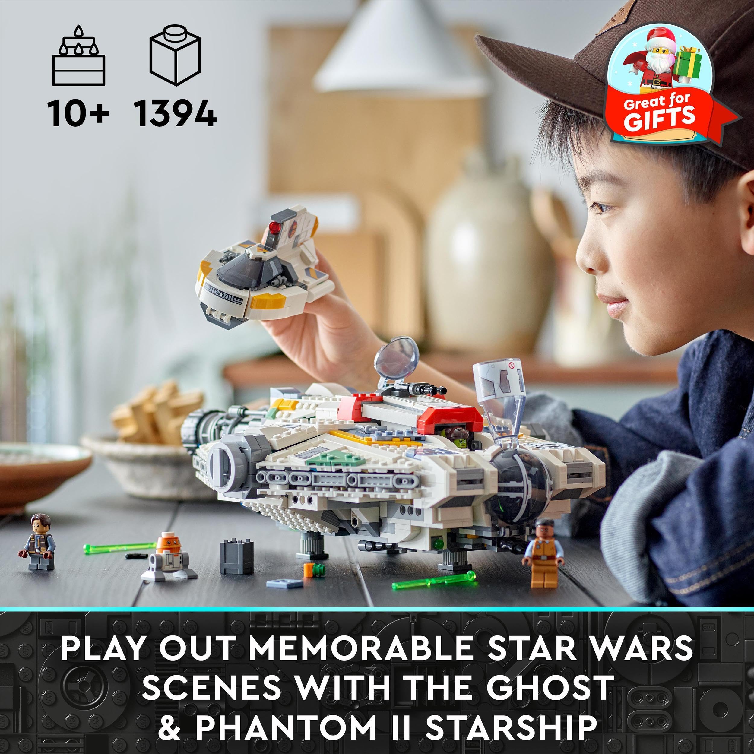 LEGO 75357 Star Wars Ghost & Phantom II Set with 2 Brick-Built Ahsoka - Building Toy for Ages 10+ 4