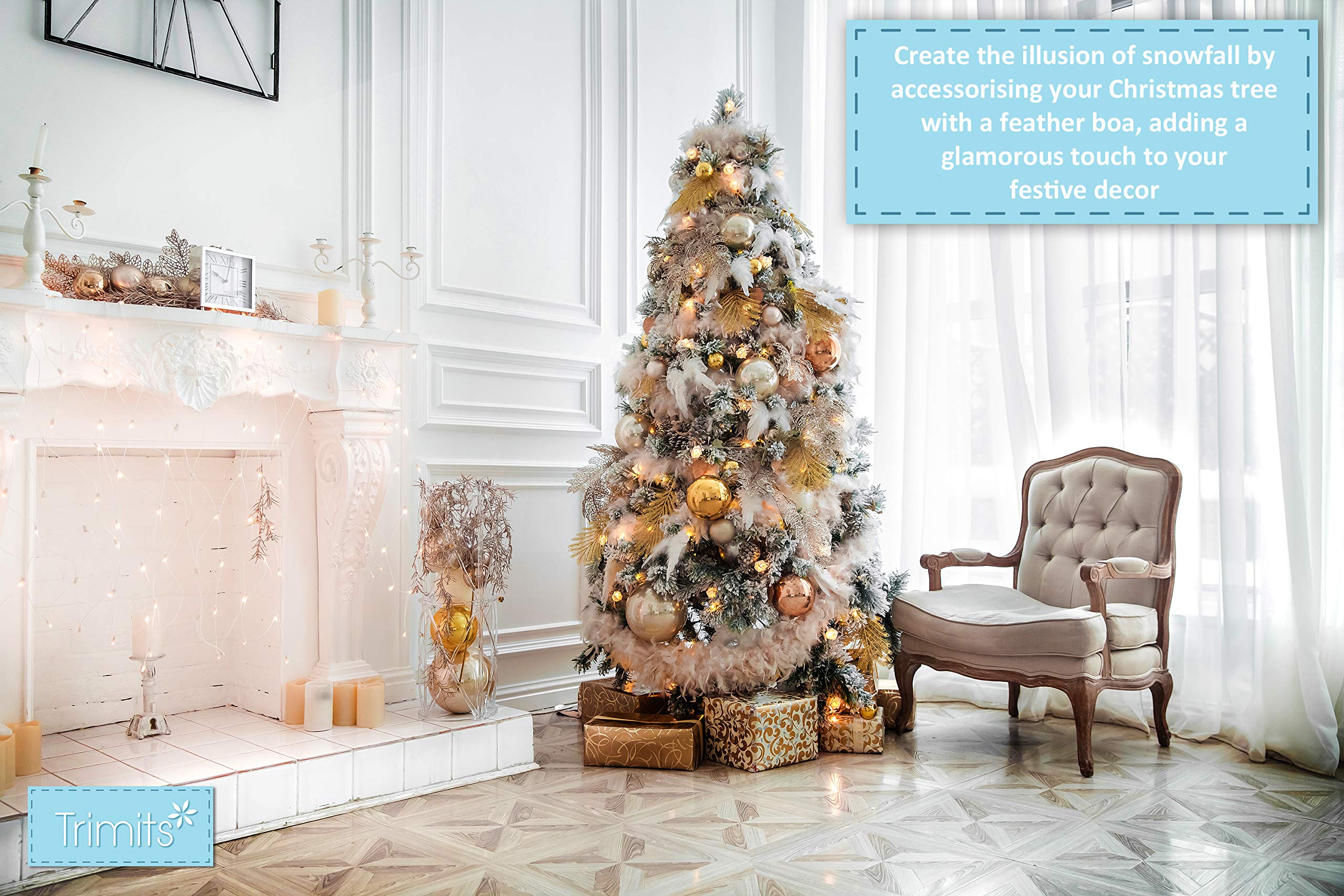 Trimits Marabou Feather Boa 1.8m - White Fluffy Costume Accessory for Festivals, Pride, Weddings & Decor 7