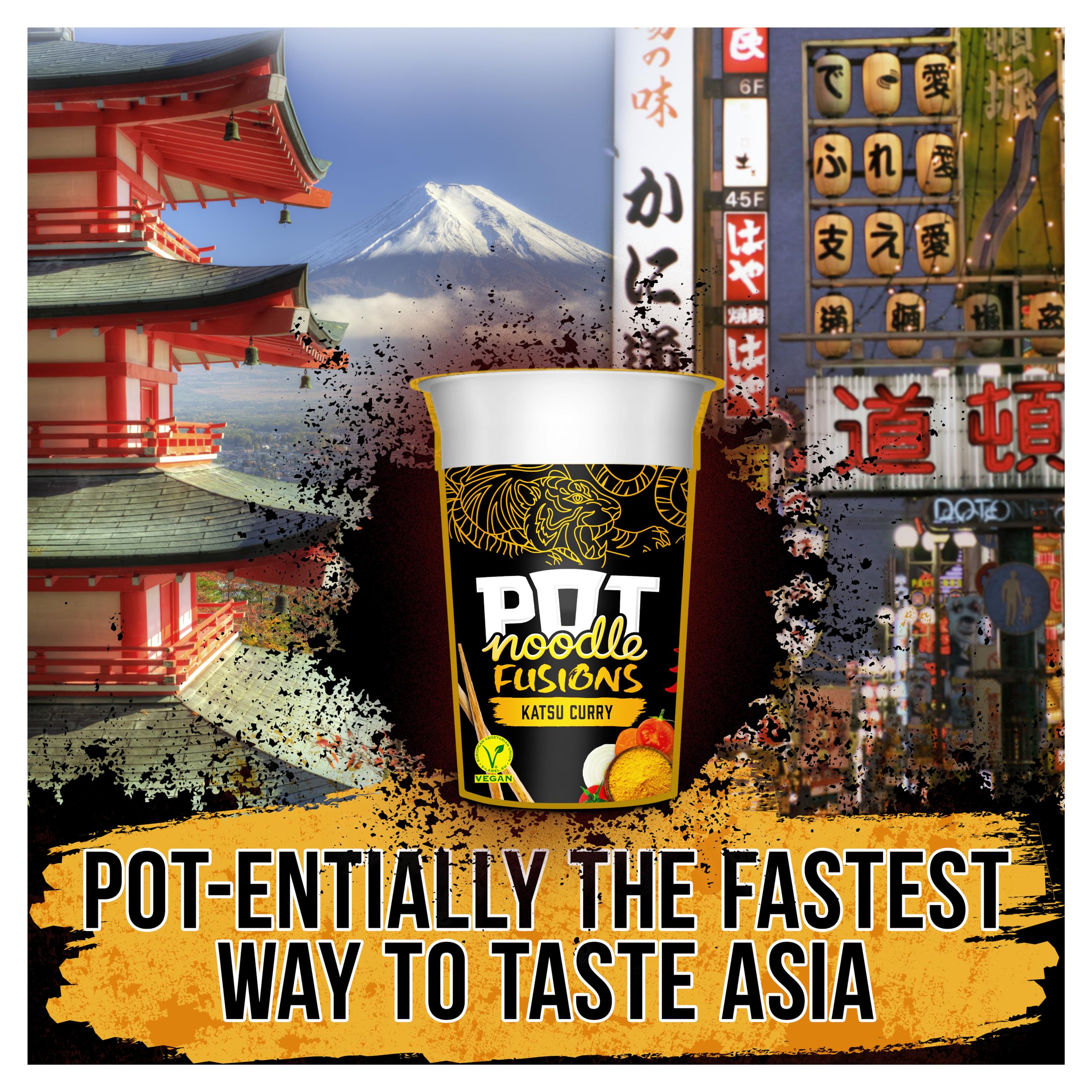 Pot Noodle Fusions Katsu Curry Instant Vegan Noodles 8-Pack 3