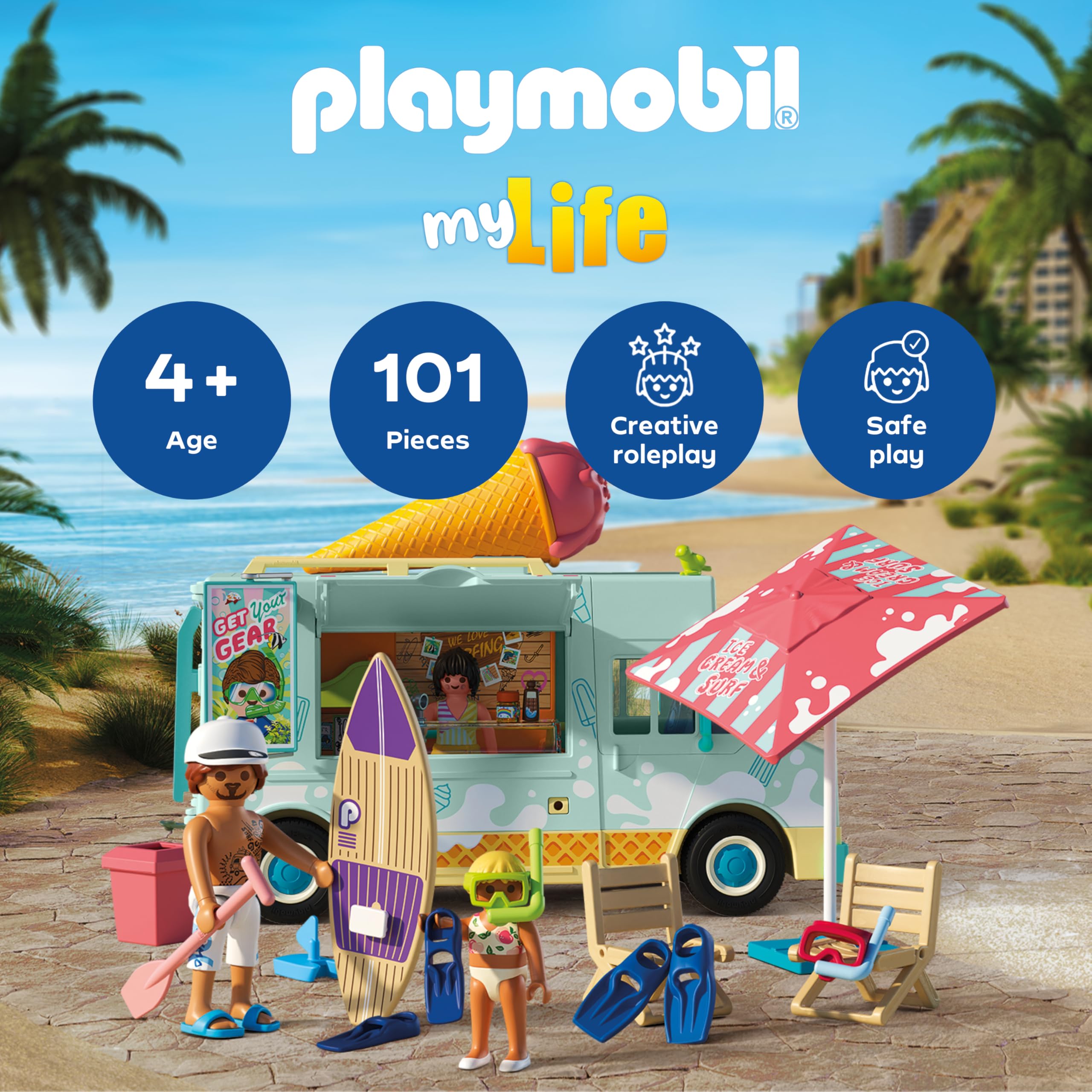 Playmobil | Vacation on the Beach | Ice Cream Truck with Surf Shop | Toy fr 6