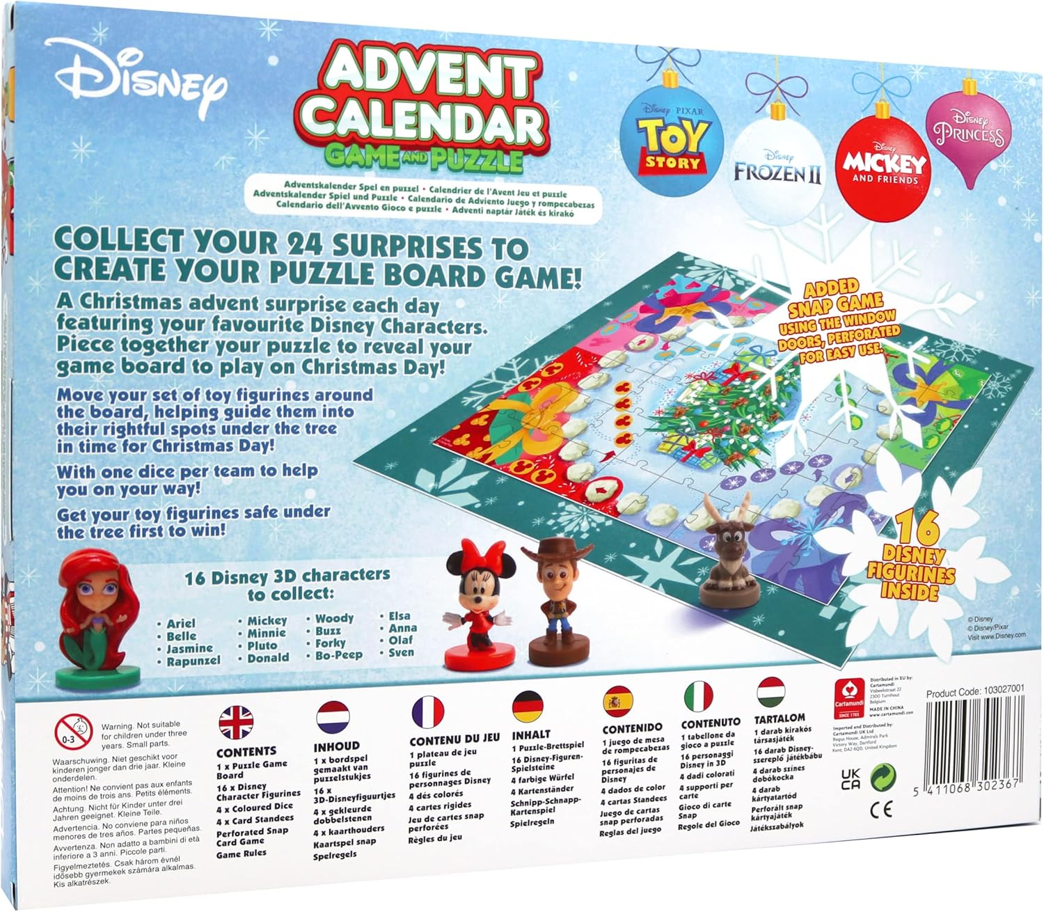 Disney Christmas Advent Calendar Board Game with 16x 3D Characters 8