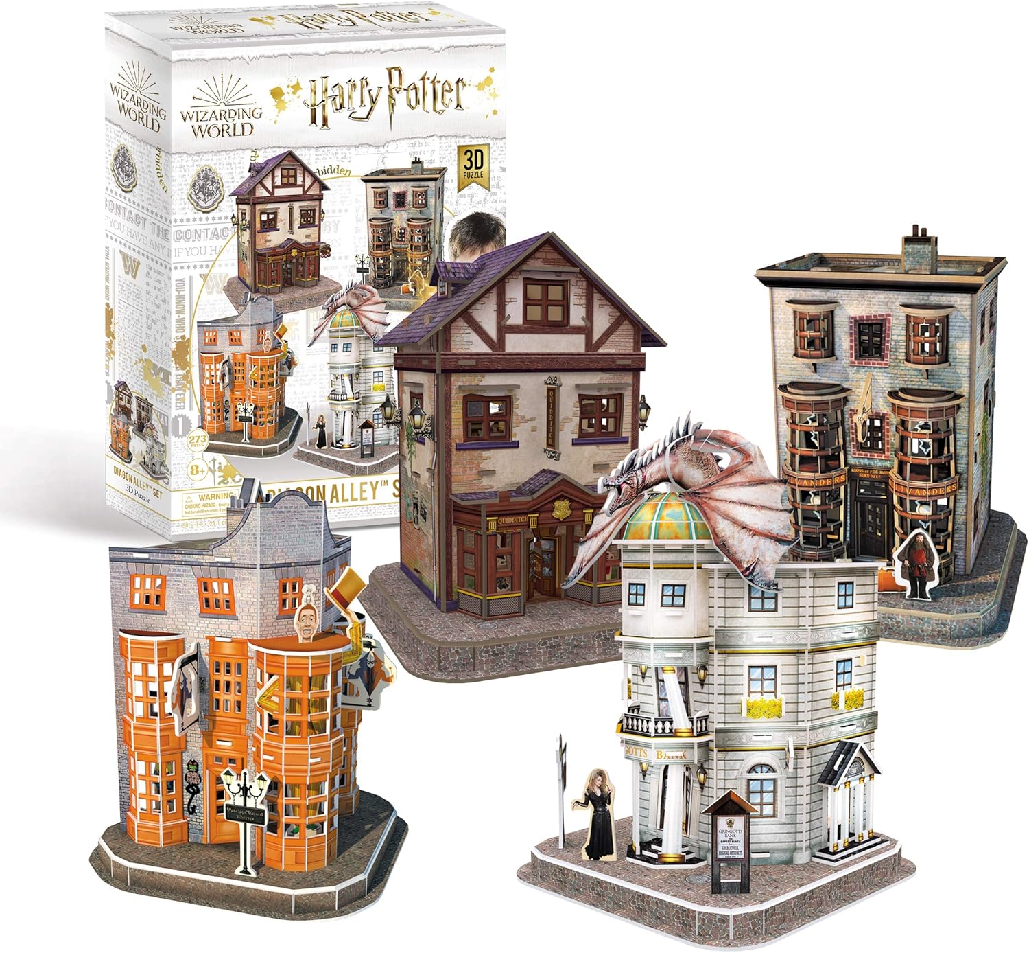 Harry Potter 7585 Diagon Alley 4-in-1 3D Puzzle Set - Foam Building Kit for Ages 8+