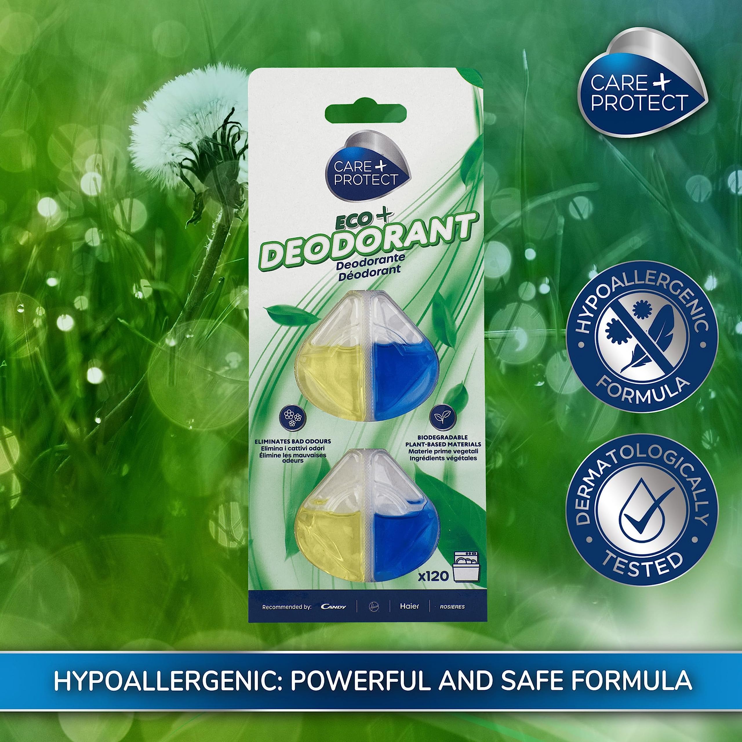 CARE + PROTECT ECO+ Dishwasher Deodorant - Lemon Fragrance | 2 Shells | Up to 120 Washes 6