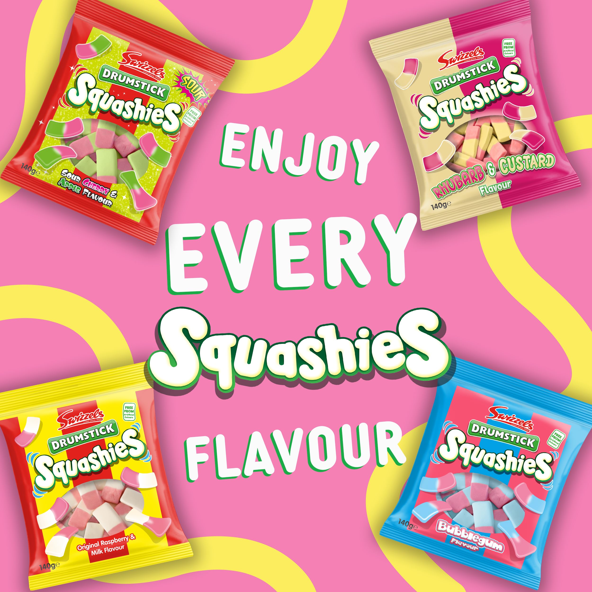 Swizzels Rhubarb and Custard Squashies - Chewy Sweets (120g) 7