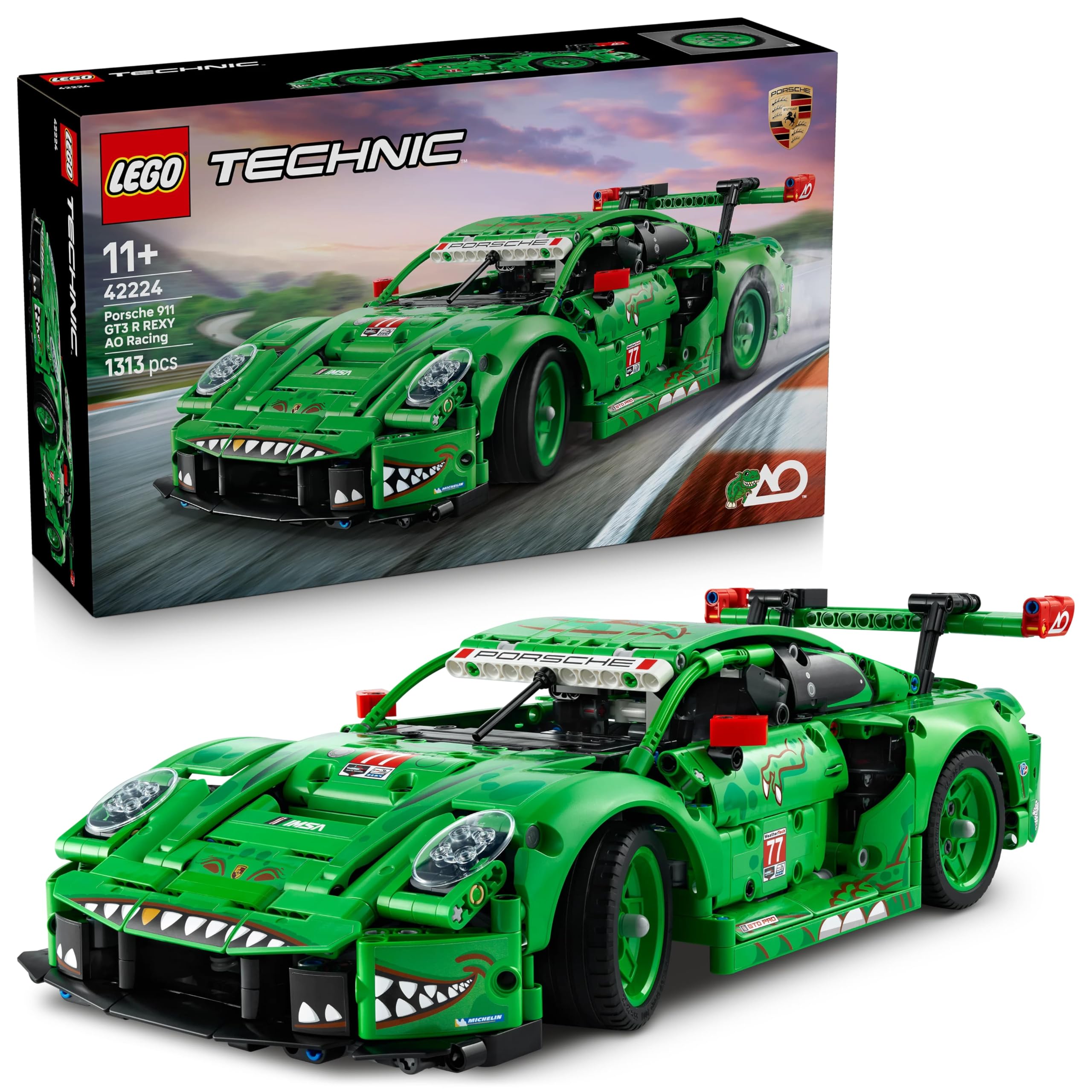 LEGO Technic Porsche 911 GT3 R REXY AO Racing Car 42224 Building Set for Ages 11+
