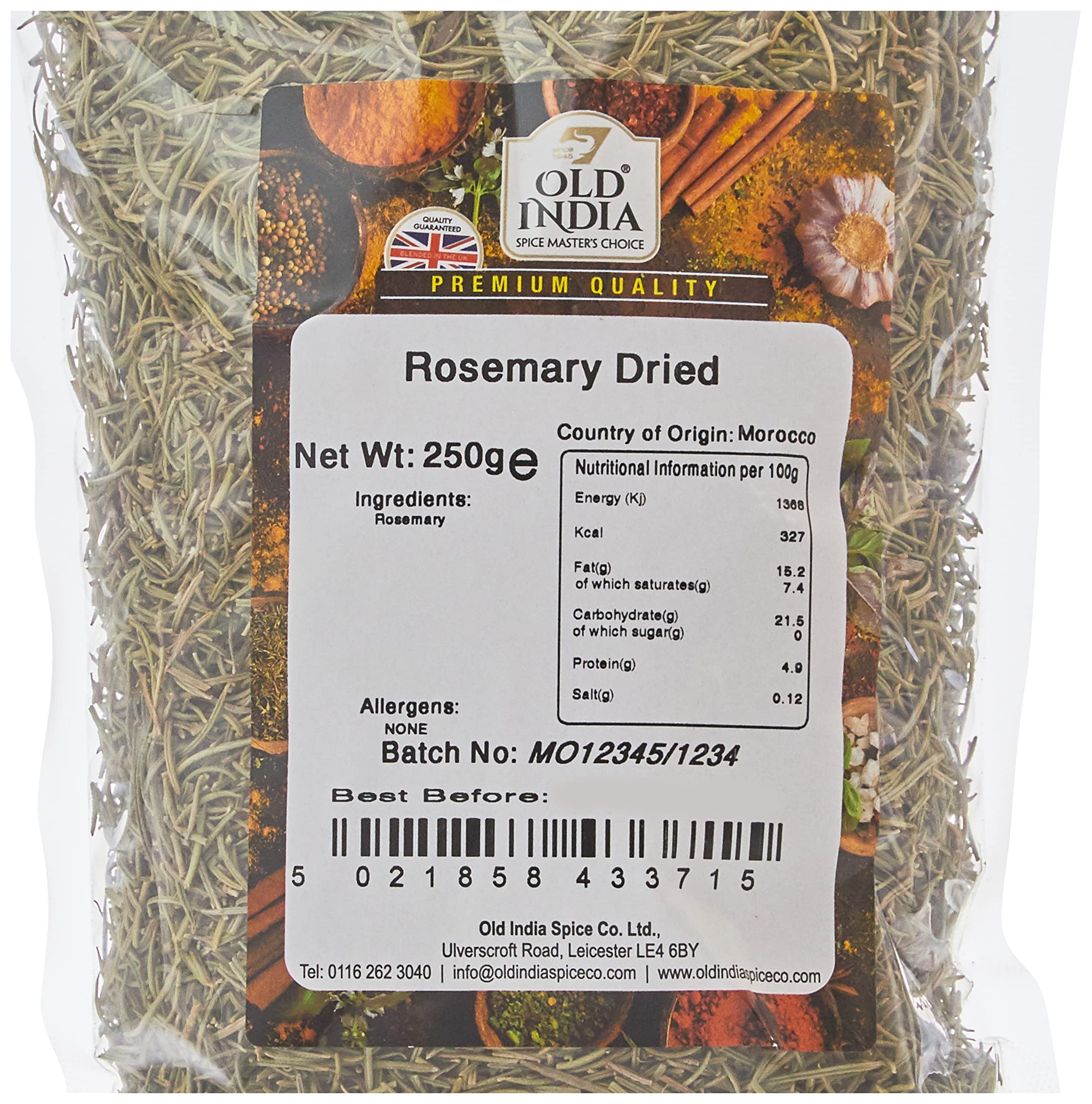 Old India Rosemary Dried Herb 250g