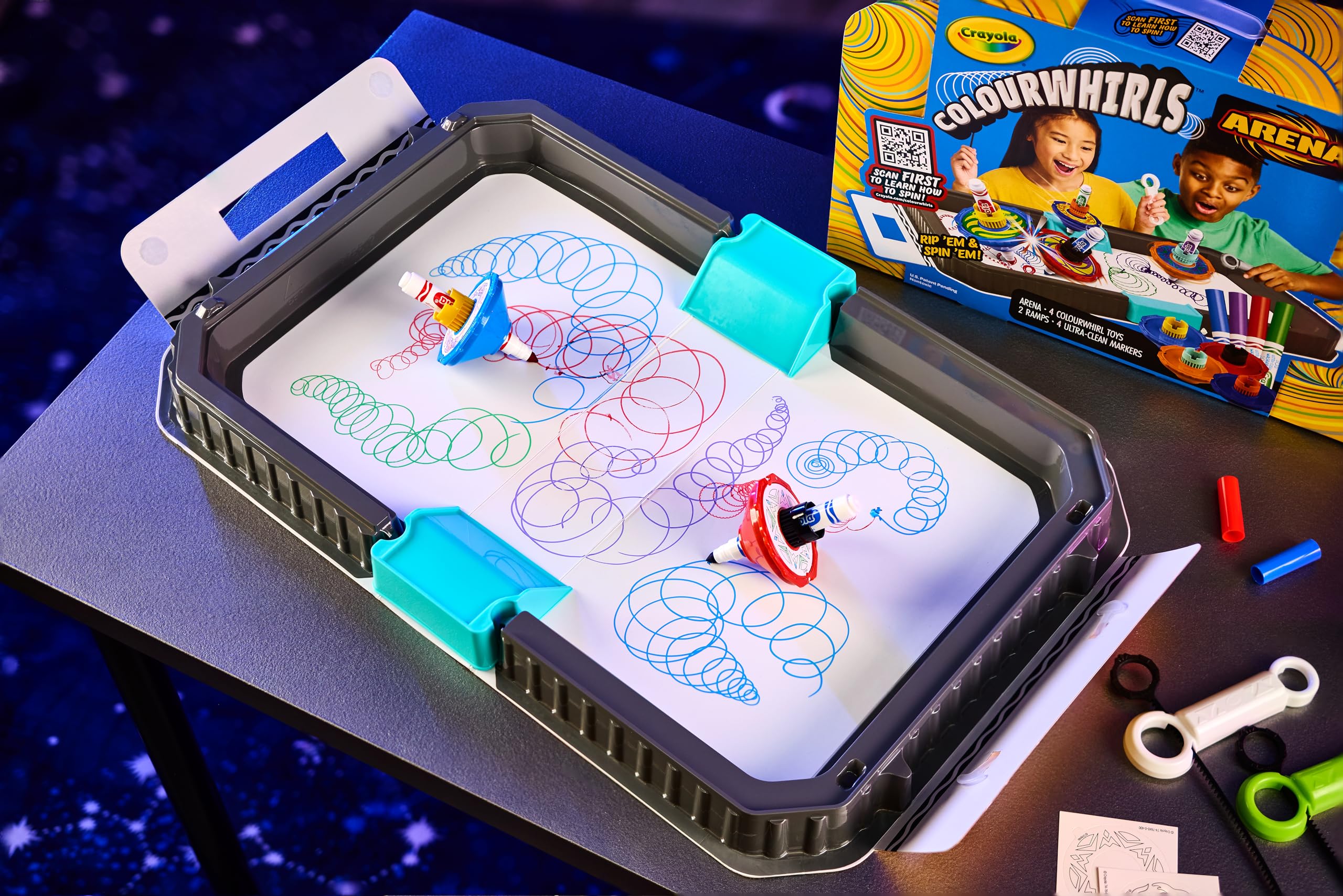 CRAYOLA Colourwhirls Battle Arena - Rip 'Em & Spin 'Em! | Ages 6+ 7