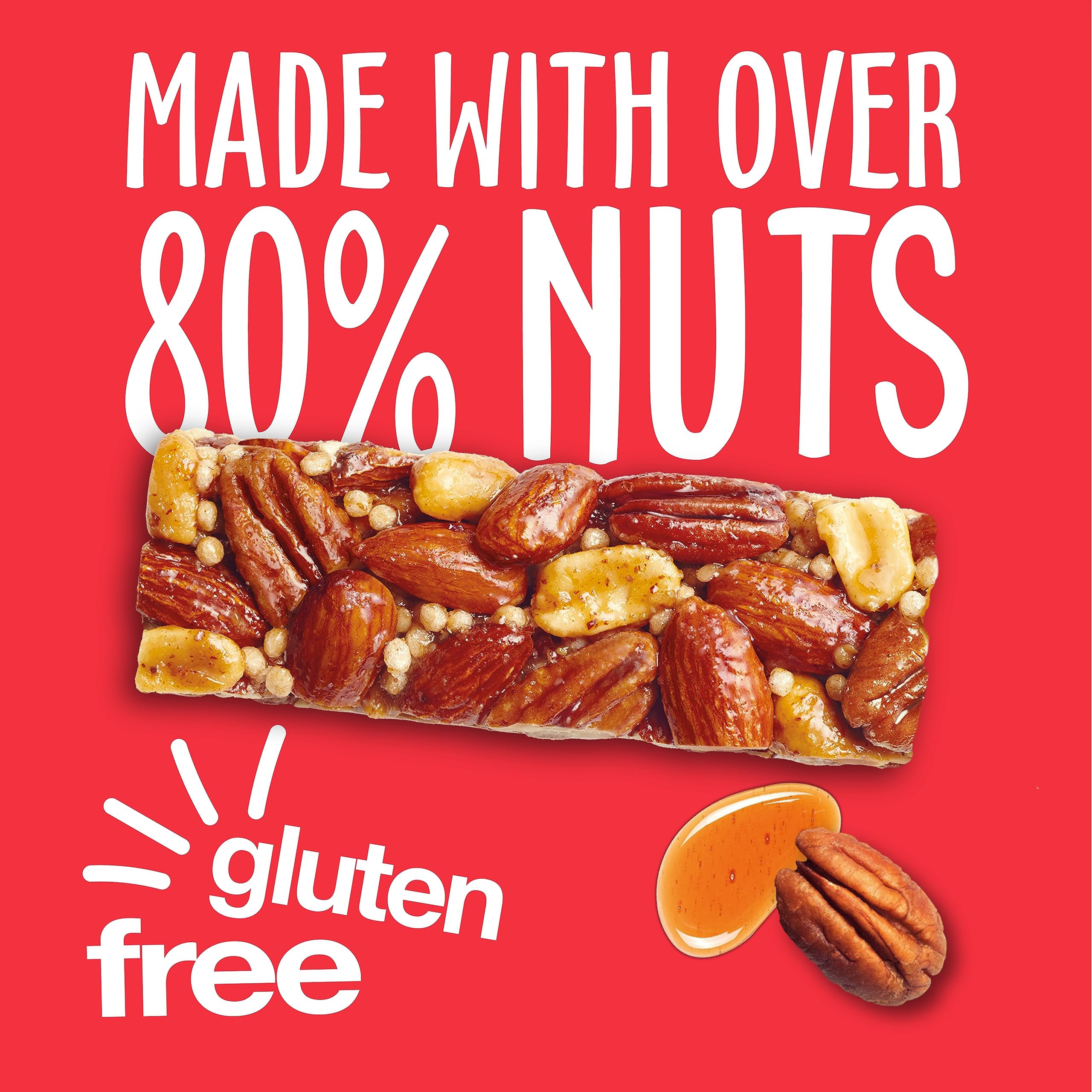 KIND Maple Pecan Almond Gluten Free Snack Bars, High Fibre, No Artificial Ingredients, Multipack 12 x 40g 6
