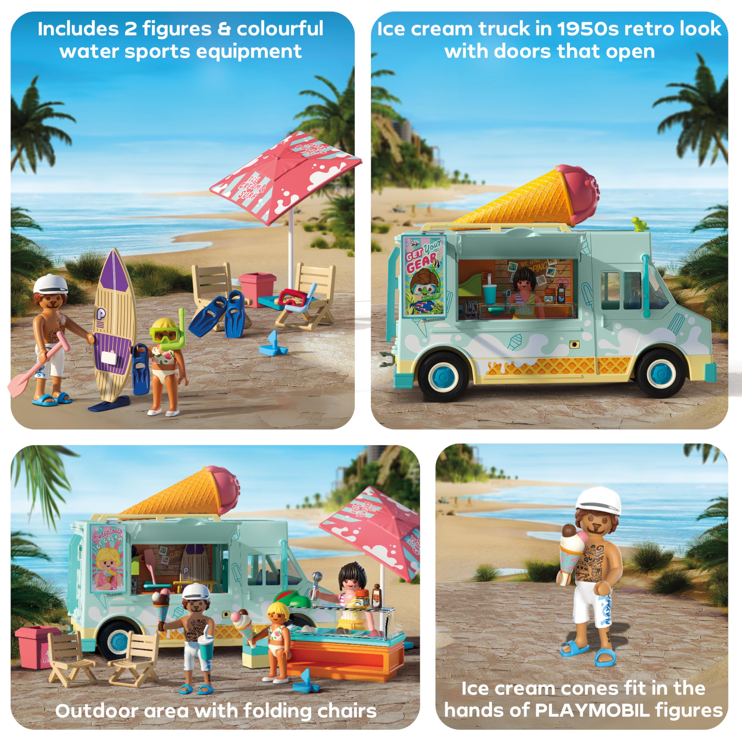 Playmobil | Vacation on the Beach | Ice Cream Truck with Surf Shop | Toy fr 7