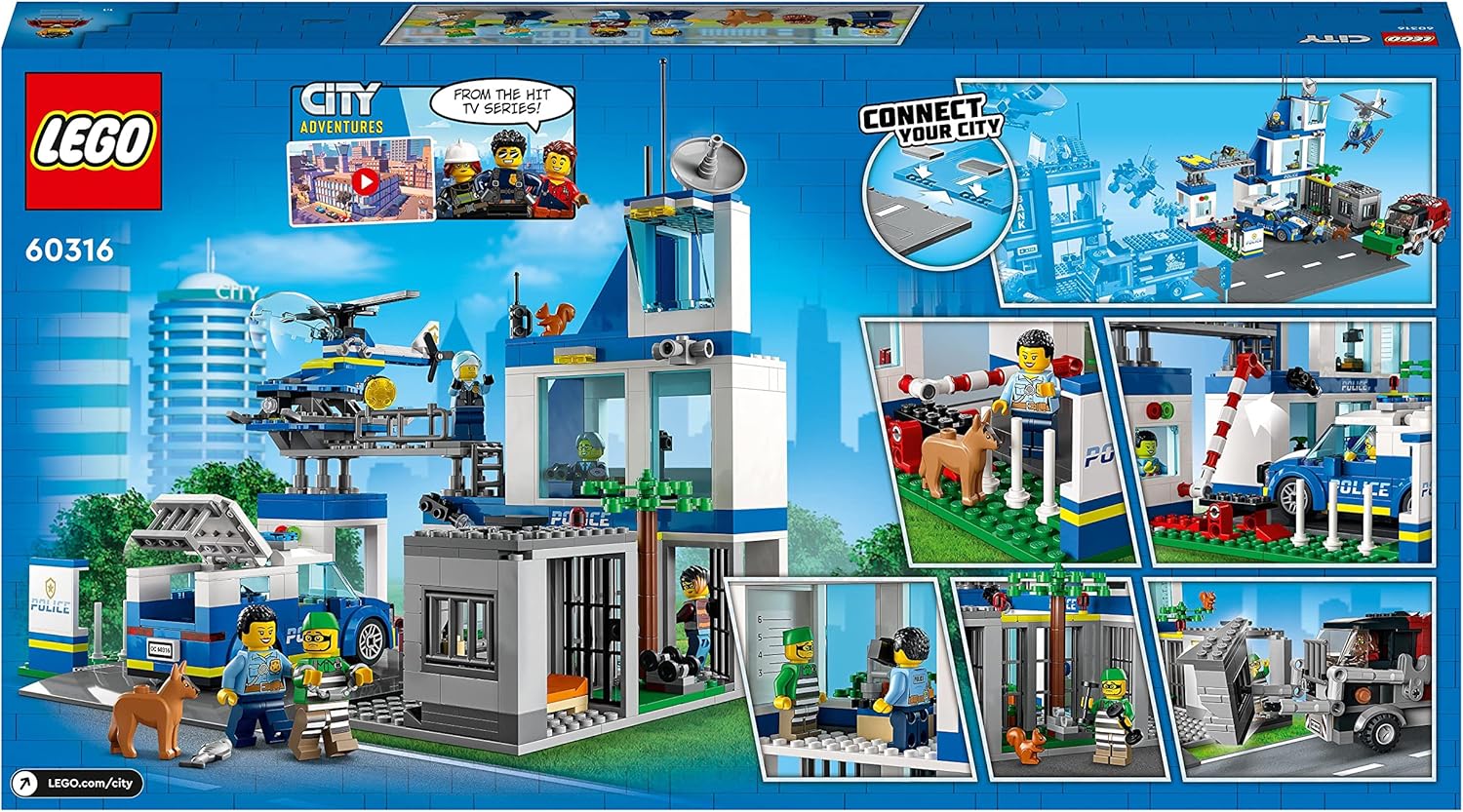 LEGO 60316 City Police Station Playset with Van, Helicopter & Garbage Truck - 668 Pieces 5