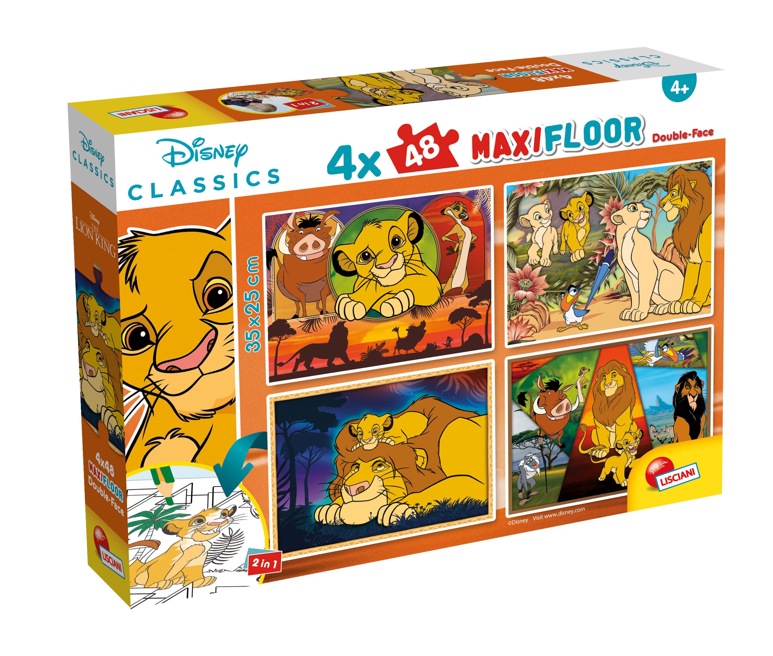 Lisciani Disney Lion King Maxifloor Puzzle - 4 x 48 Pieces for Kids 4 Years and Up 5