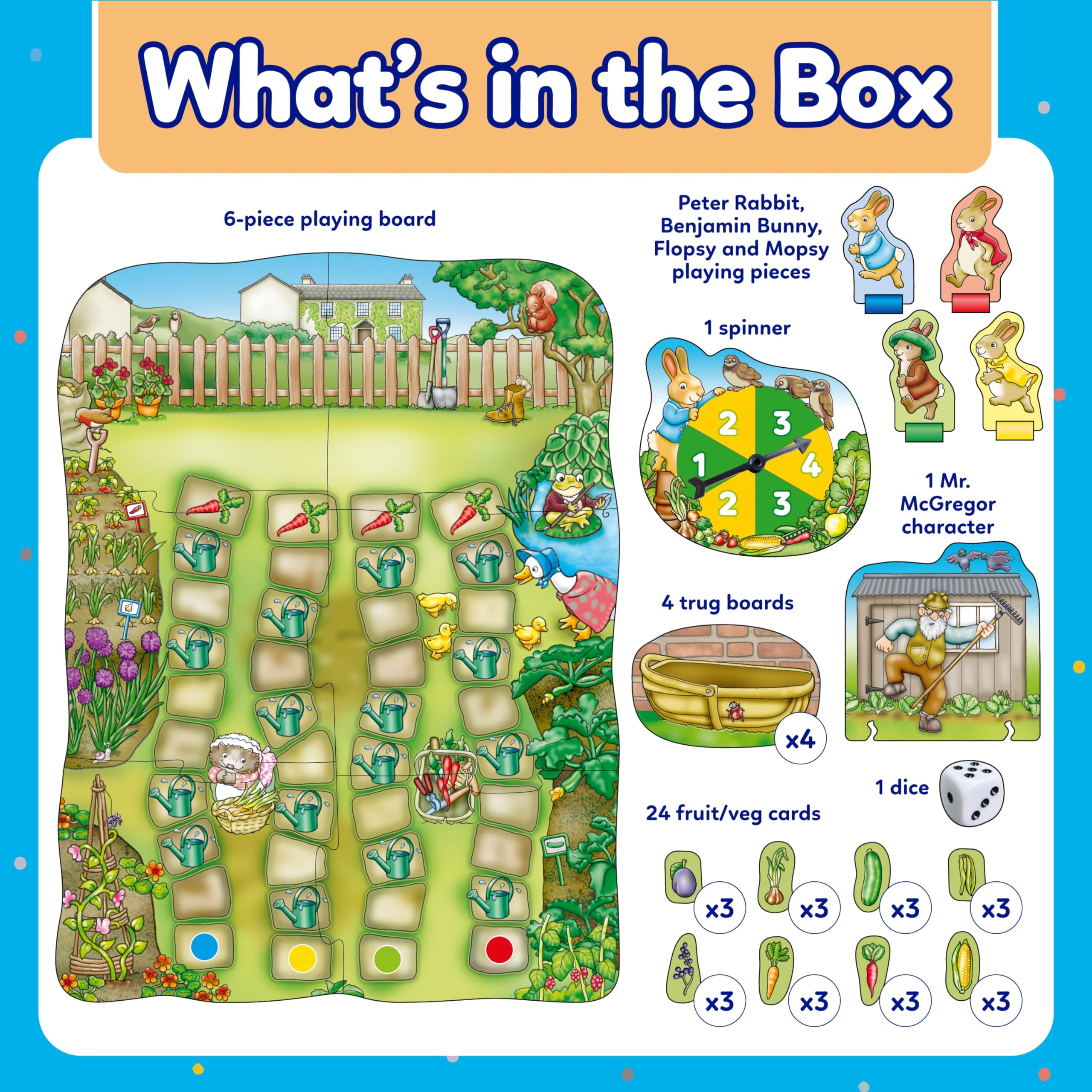 Orchard Toys Peter Rabbit Don’t Wake Mr. McGregor - Counting Board Game | Ages 3+ | 2-4 Players