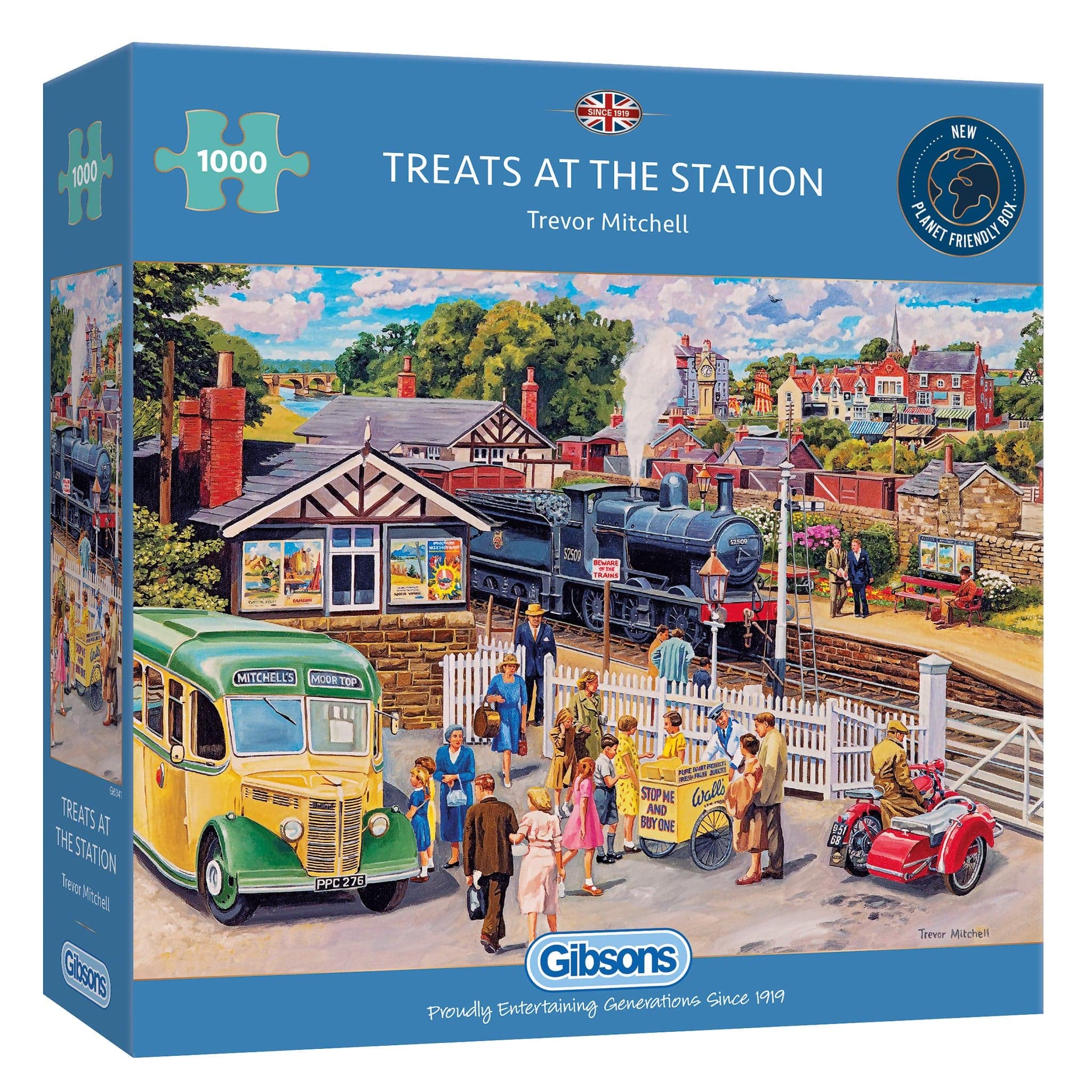 Gibsons Treats At the Station 1000 Piece Jigsaw Puzzle for Adults | Sustainable Recycled Board
