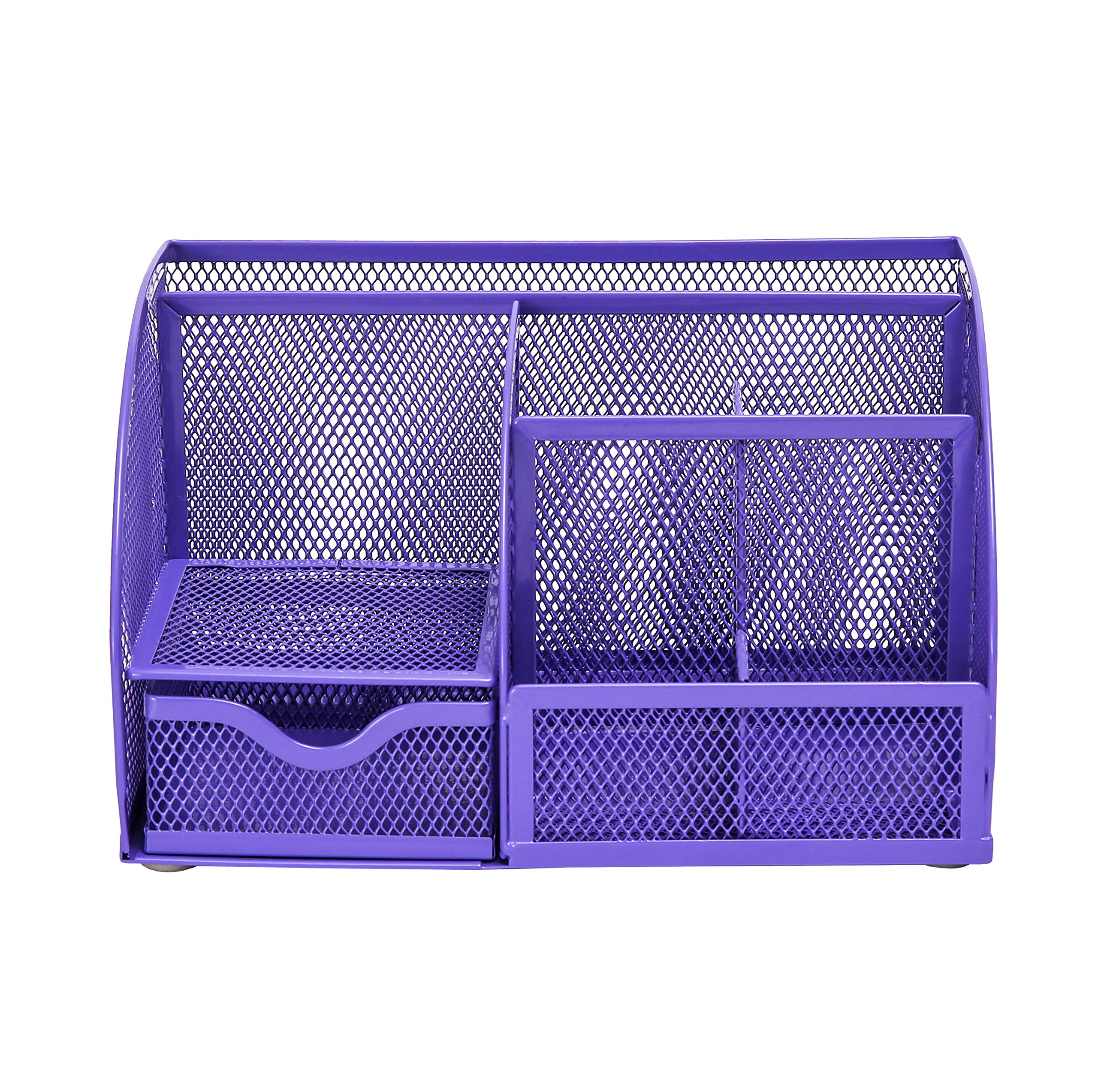 EXERZ Mesh Desk Organiser - 7 Compartments, Powder Coated Iron, Scratchproof | 22cm L 4
