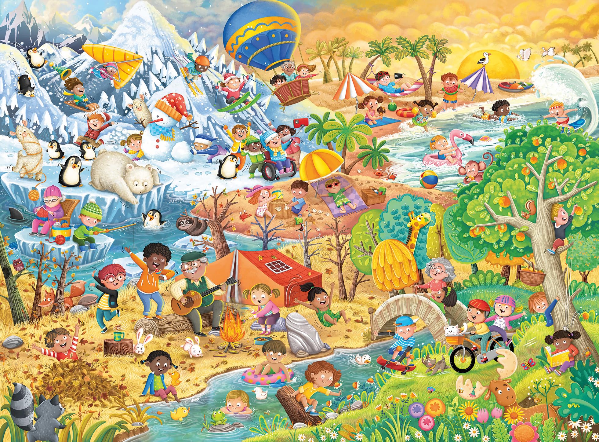Ravensburger Four Seasons of Fun Jigsaw Puzzle - 100 XXL Pieces for Ages 6+