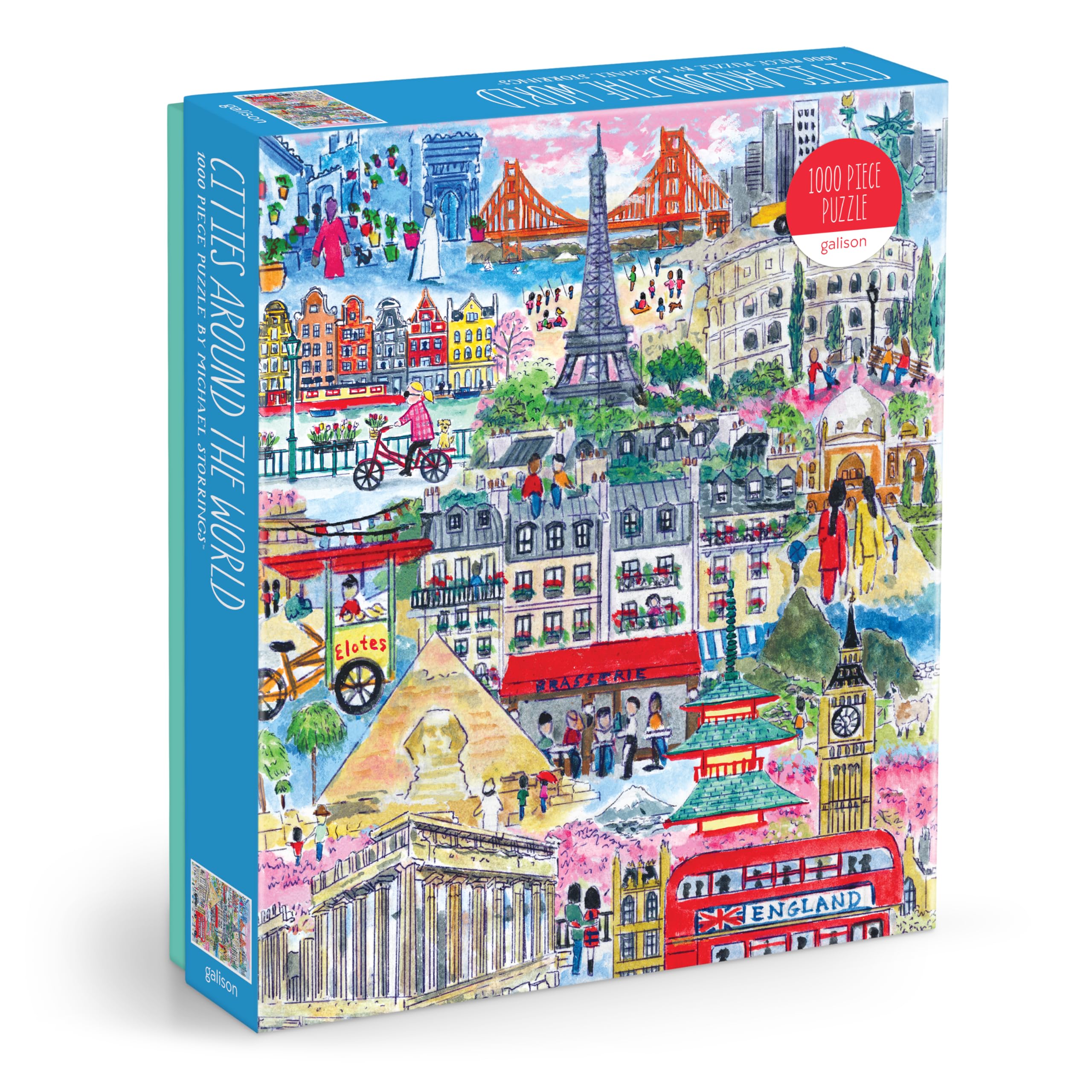 Galison Cities Around The World Jigsaw Puzzle - 1000 Pieces | Vibrant Artwork | 27" x 20"