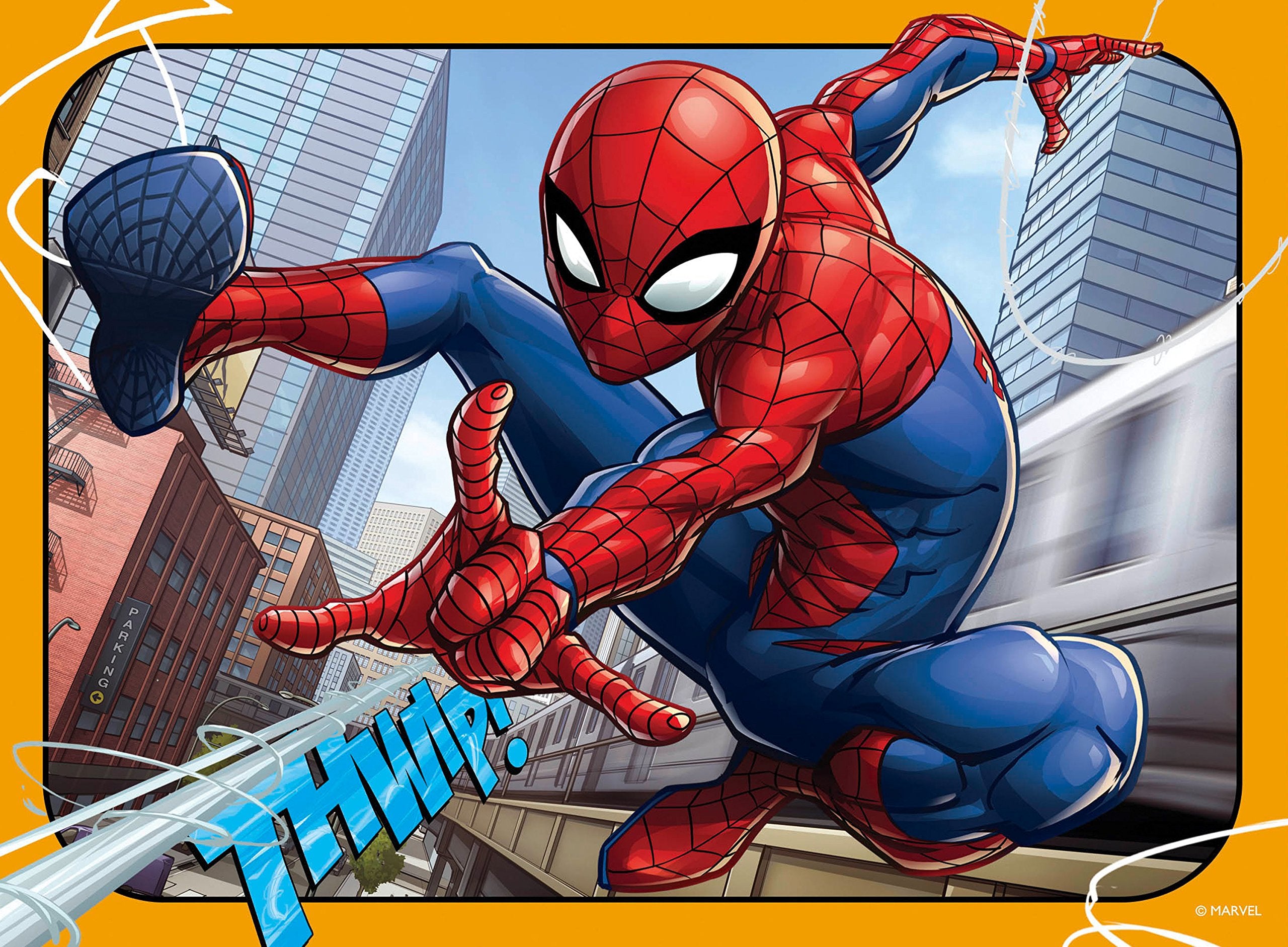 Ravensburger Marvel Spiderman 4 in Box Jigsaw Puzzles | 12, 16, 20, 24 Pieces | Ages 3+