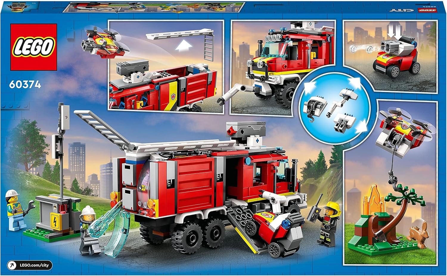 LEGO City Fire Command Unit Set - Ultramodern Fire Engine with Drones, 502-Piece Rescue Playset for Ages 7+ 8