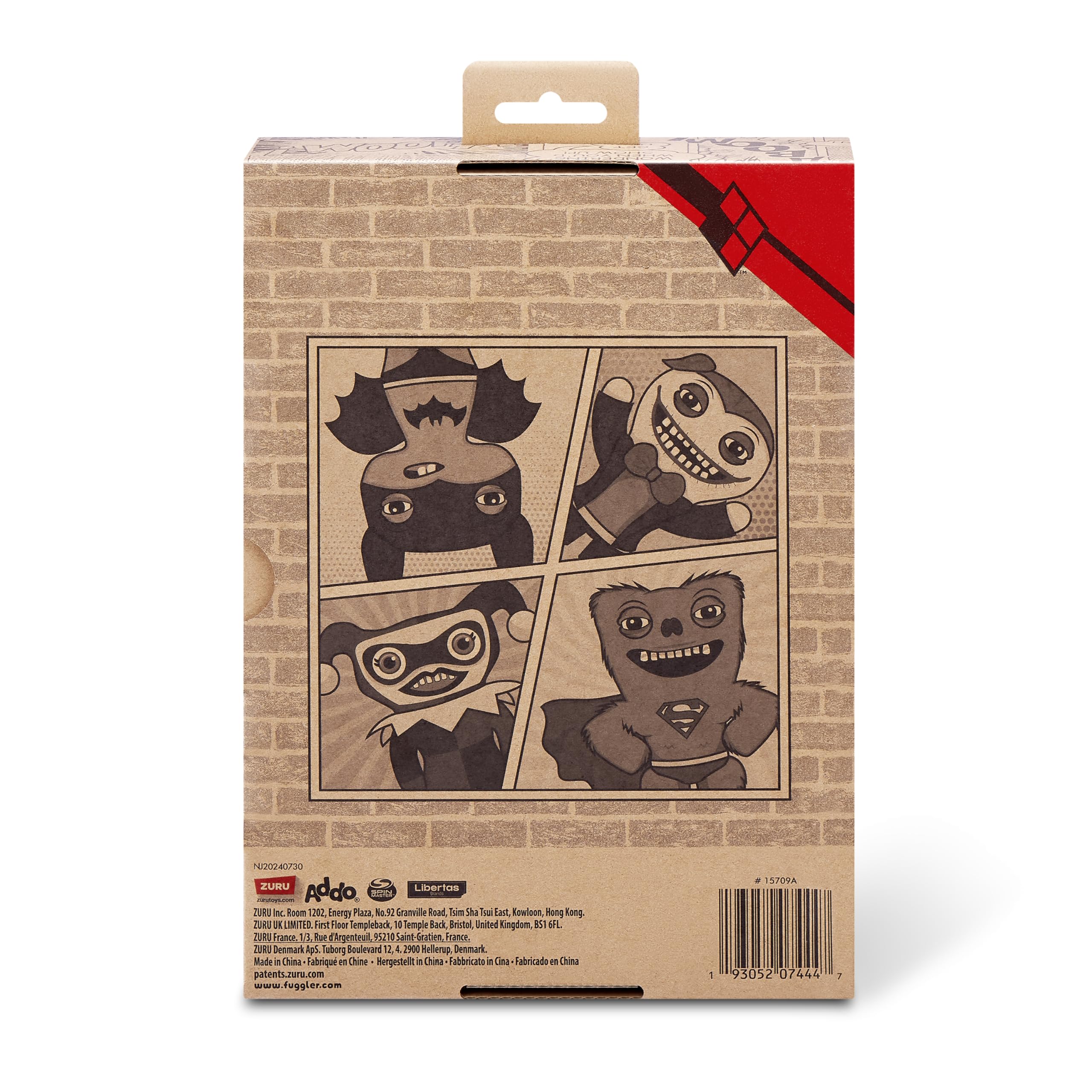 Fuggler x DC 9-inch by ZURU, Funny Ugly Monster Plush Toy, Soft Superhero Doll Plushies for Kids and Adults (Harley Quinn) 6