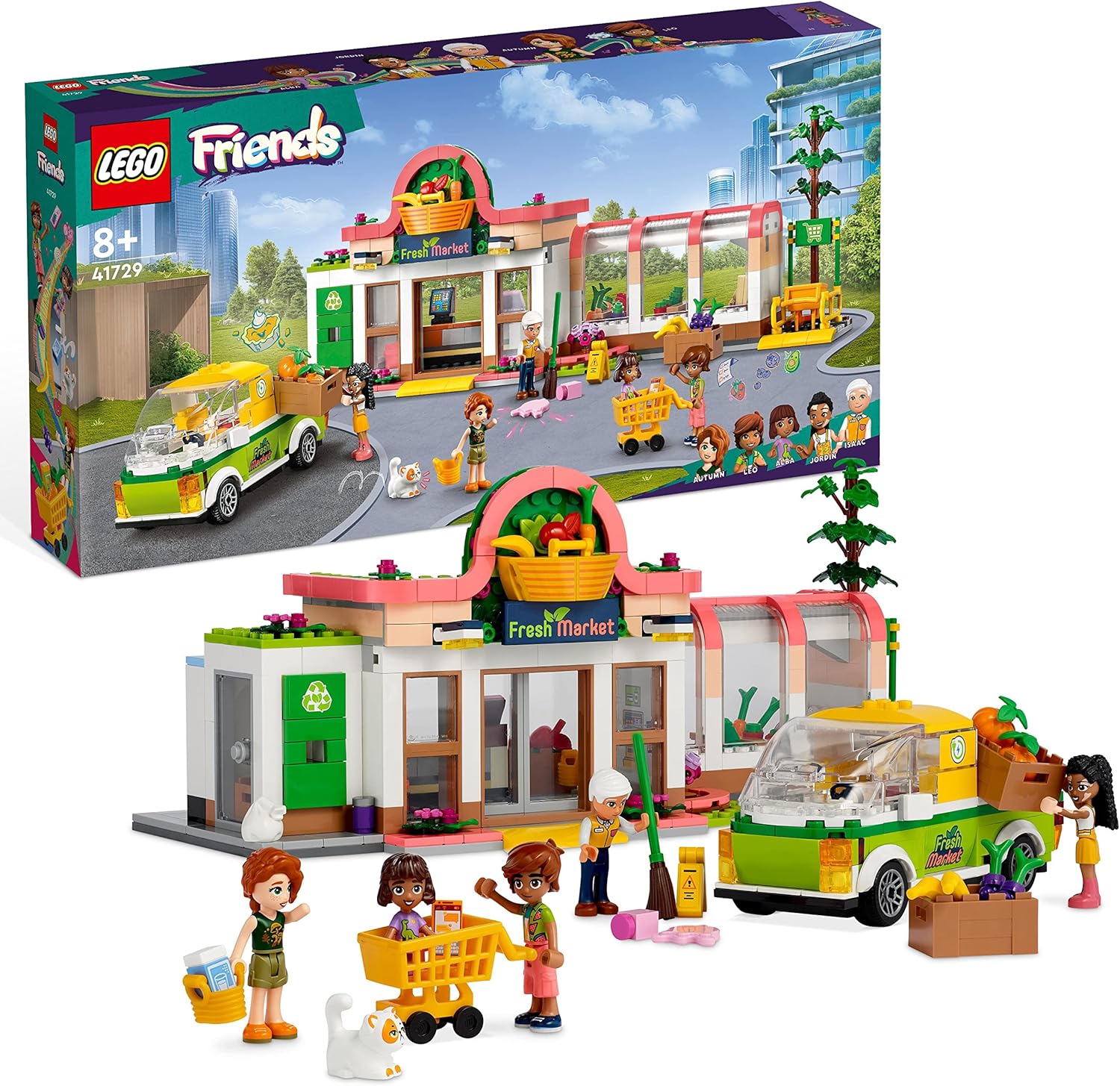 LEGO 41729 Friends Organic Grocery Store Playset - Supermarket Toy with Delivery Van & Mini-Dolls